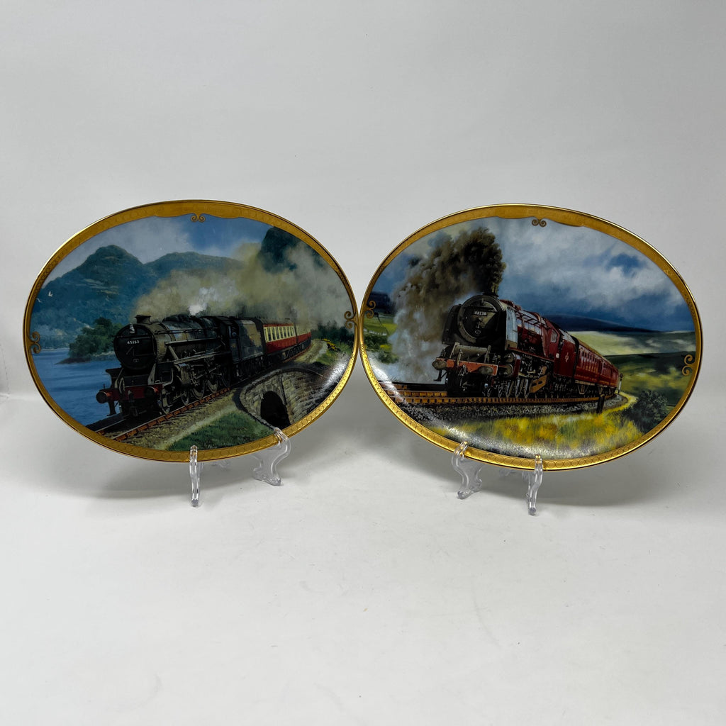 Davenport Pottery Train Wall Plates, Moors and Mountains Collection