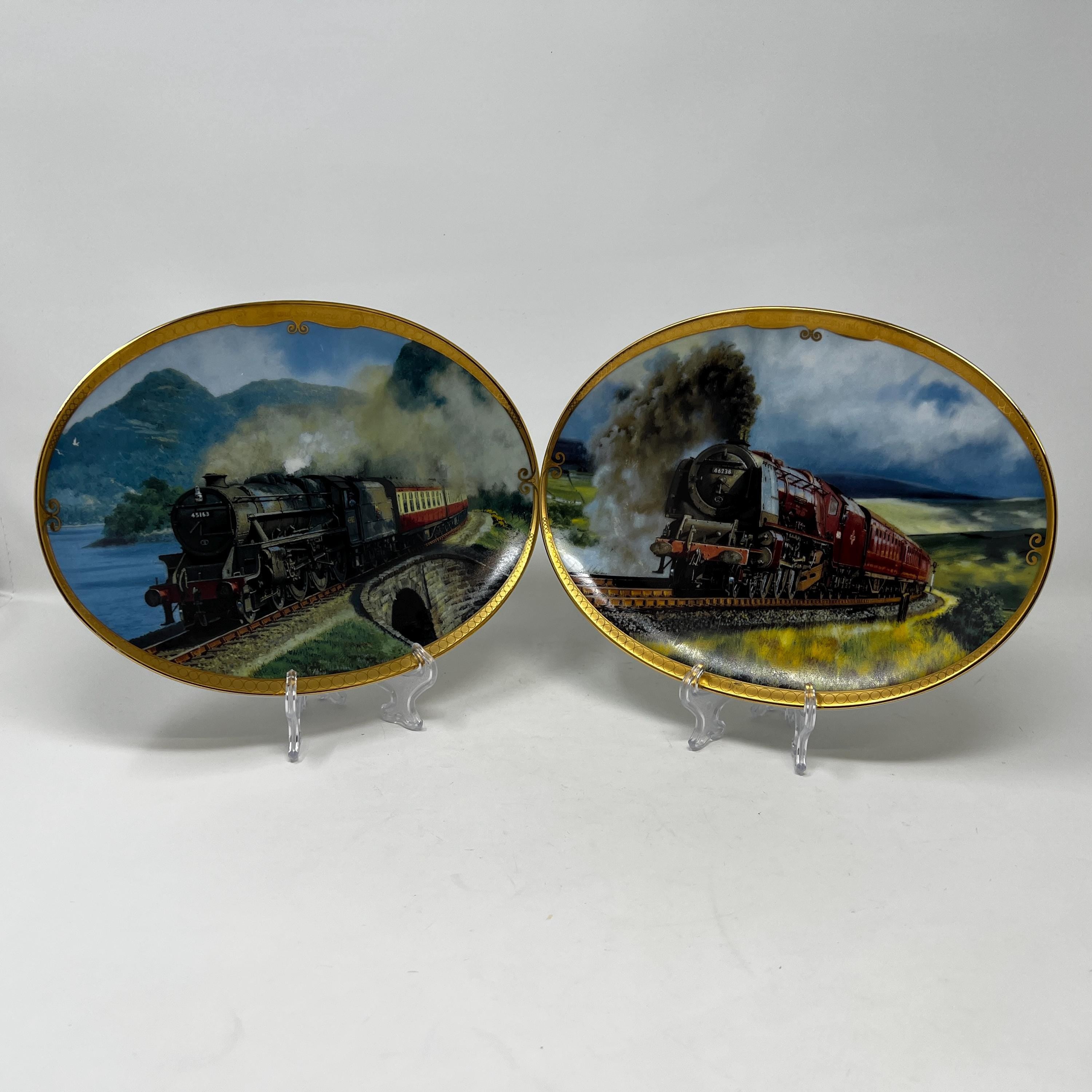 Davenport Pottery Train Wall Plates, Moors and Mountains Collection
