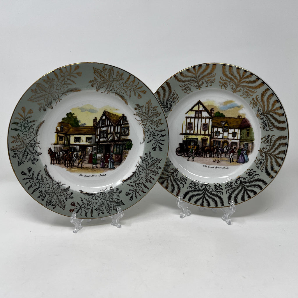 Vintage York and Bristol Bone China Plate, Old Coach House Decor