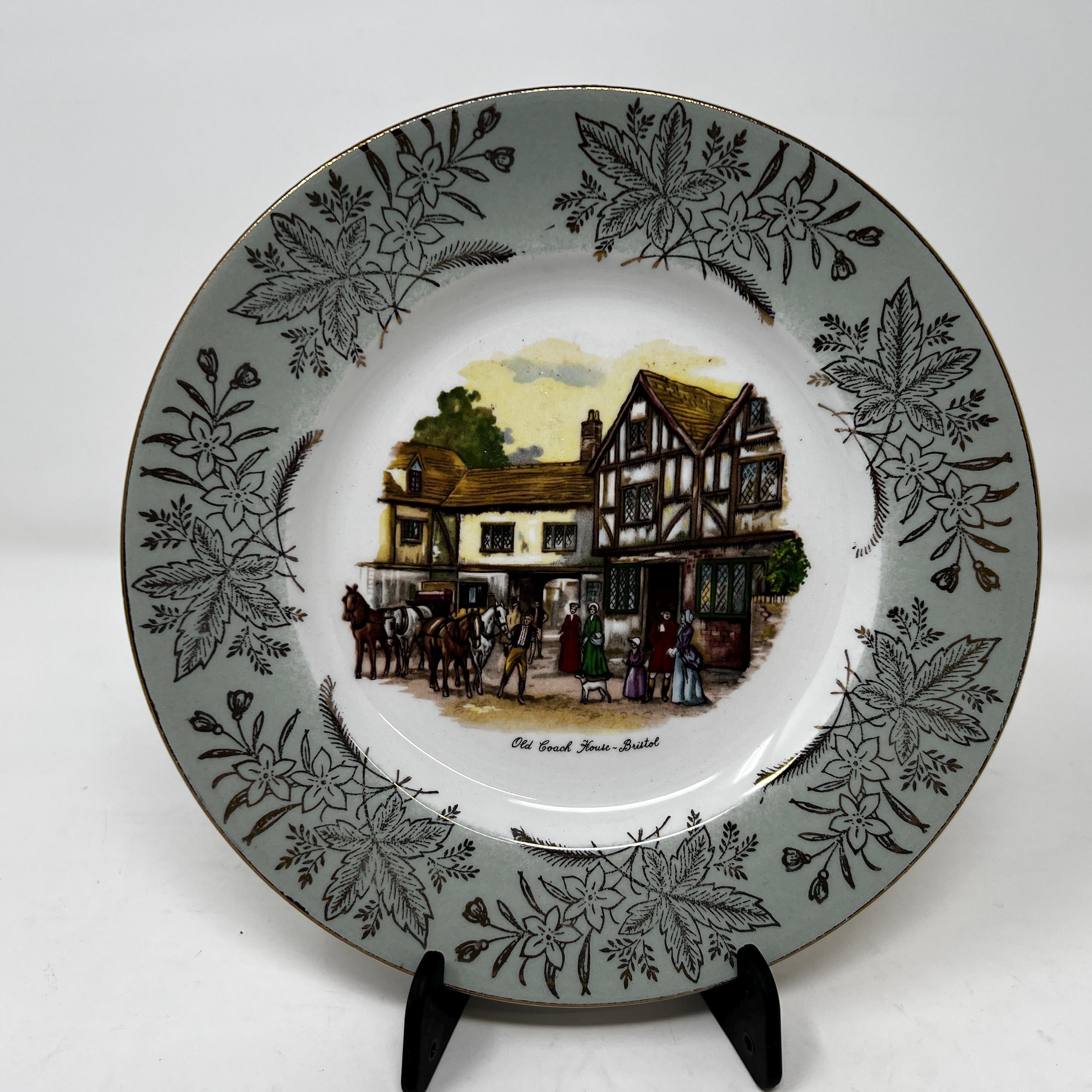 Vintage York and Bristol Bone China Plate, Old Coach House Decor