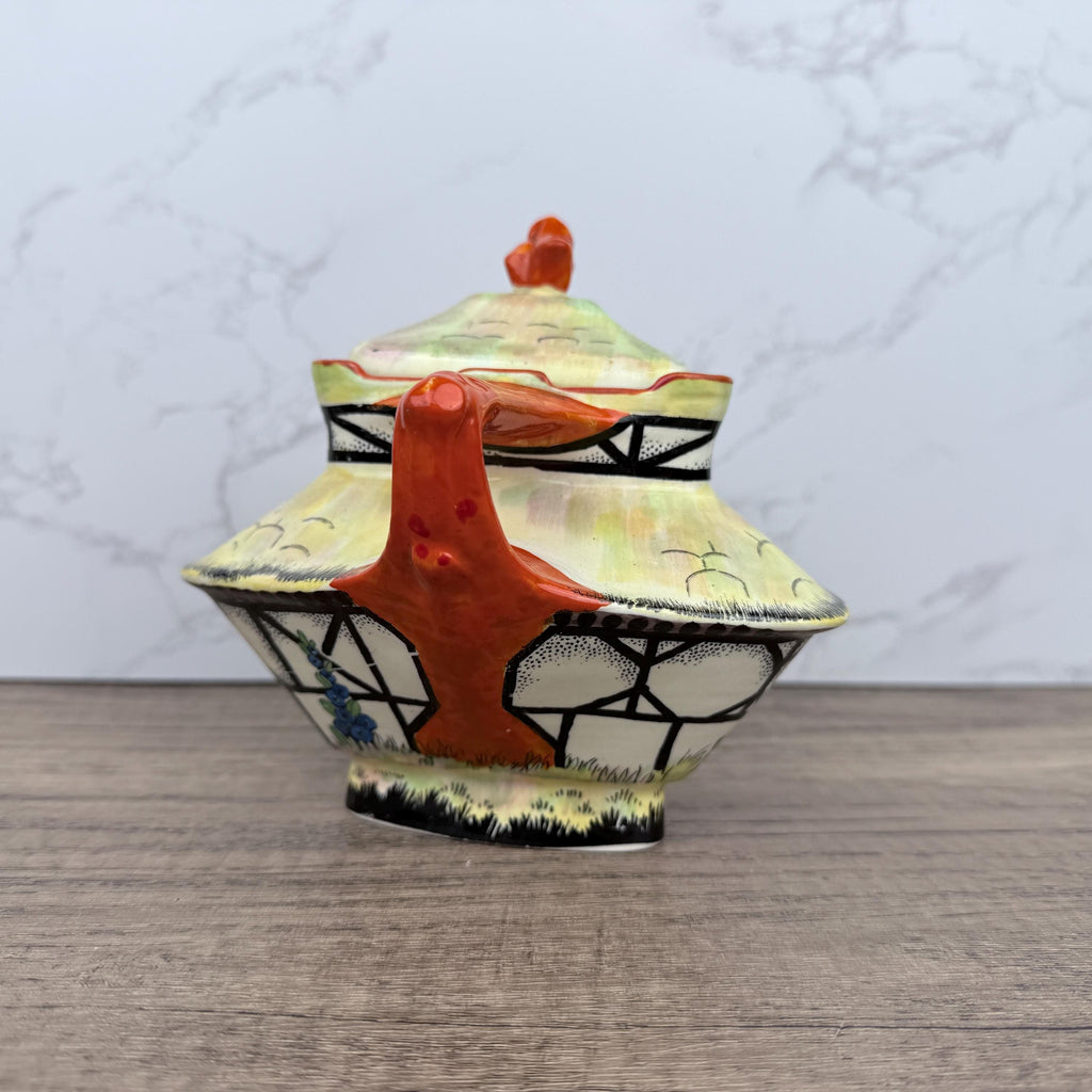 Vintage Crown Ducal Cottage Teapot, 1925 Art Deco Porcelain