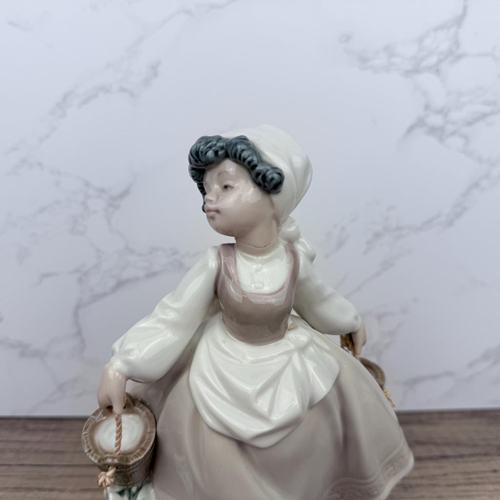 Nao by Lladro Porcelain Farm Girl with Buckets Figurine, Spain