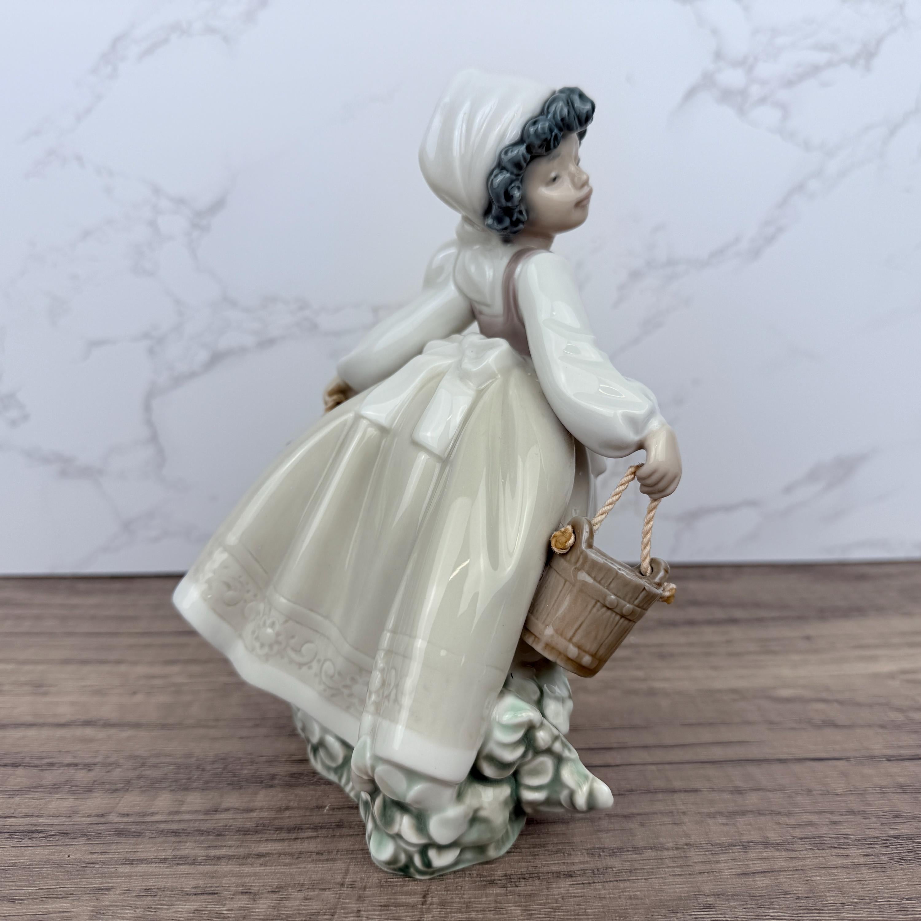 Nao by Lladro Porcelain Farm Girl with Buckets Figurine, Spain