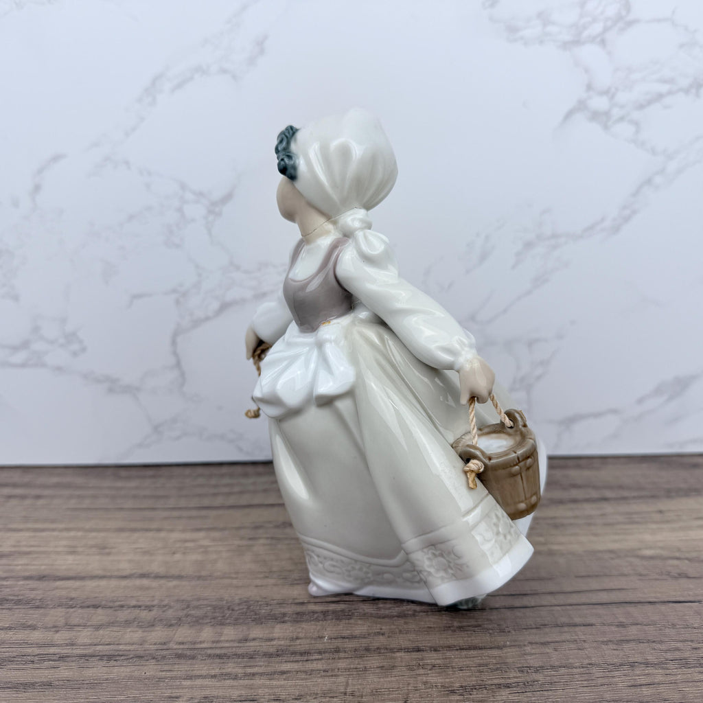Nao by Lladro Porcelain Farm Girl with Buckets Figurine, Spain