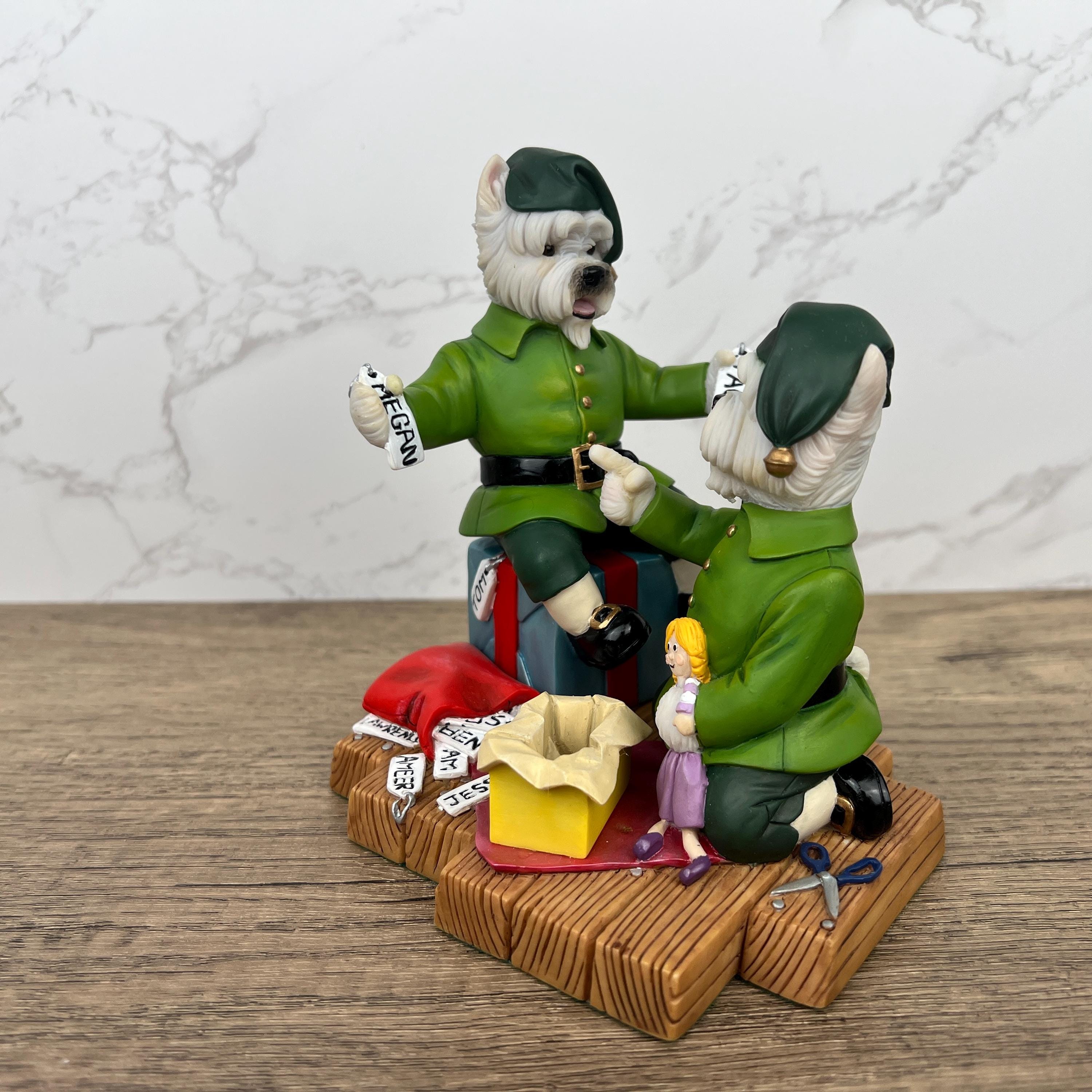Robert Harrop Westie Dog Figurine, Santa's Helpers, Christmas 2001