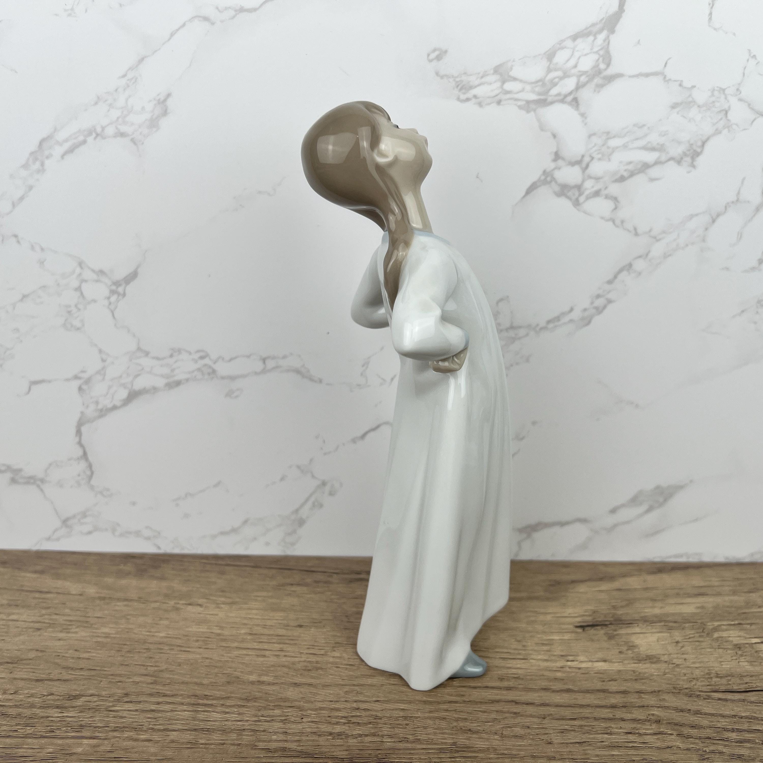 Vintage Lladro Girl Nina Figurine #4872, Porcelain Lady Stretching