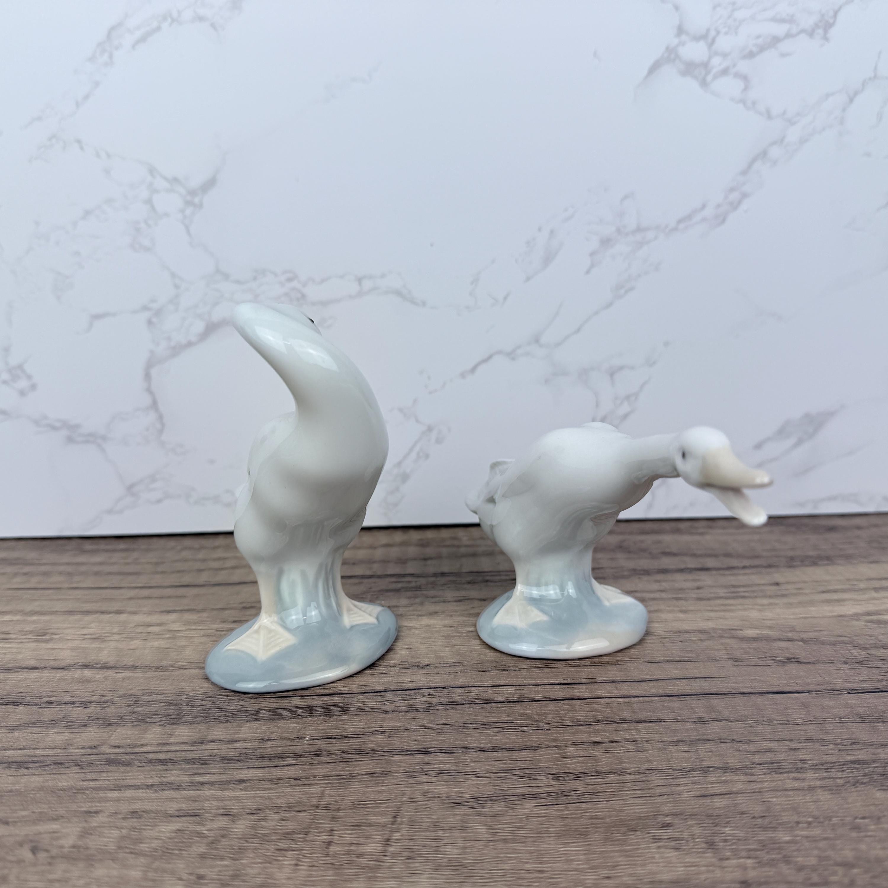 Vintage LLADRO Porcelain Goose Figurines, Spanish Home Decor