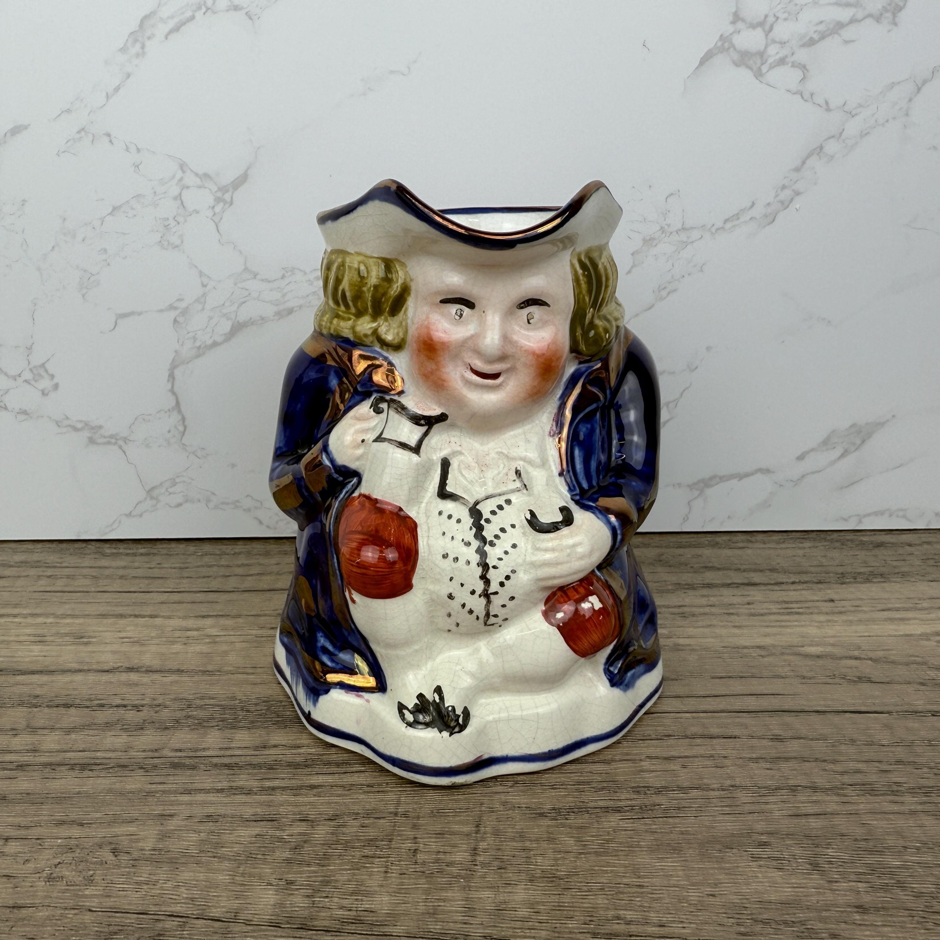 Antique Allerton's Toby Jug, Staffordshire Cobalt Blue, England