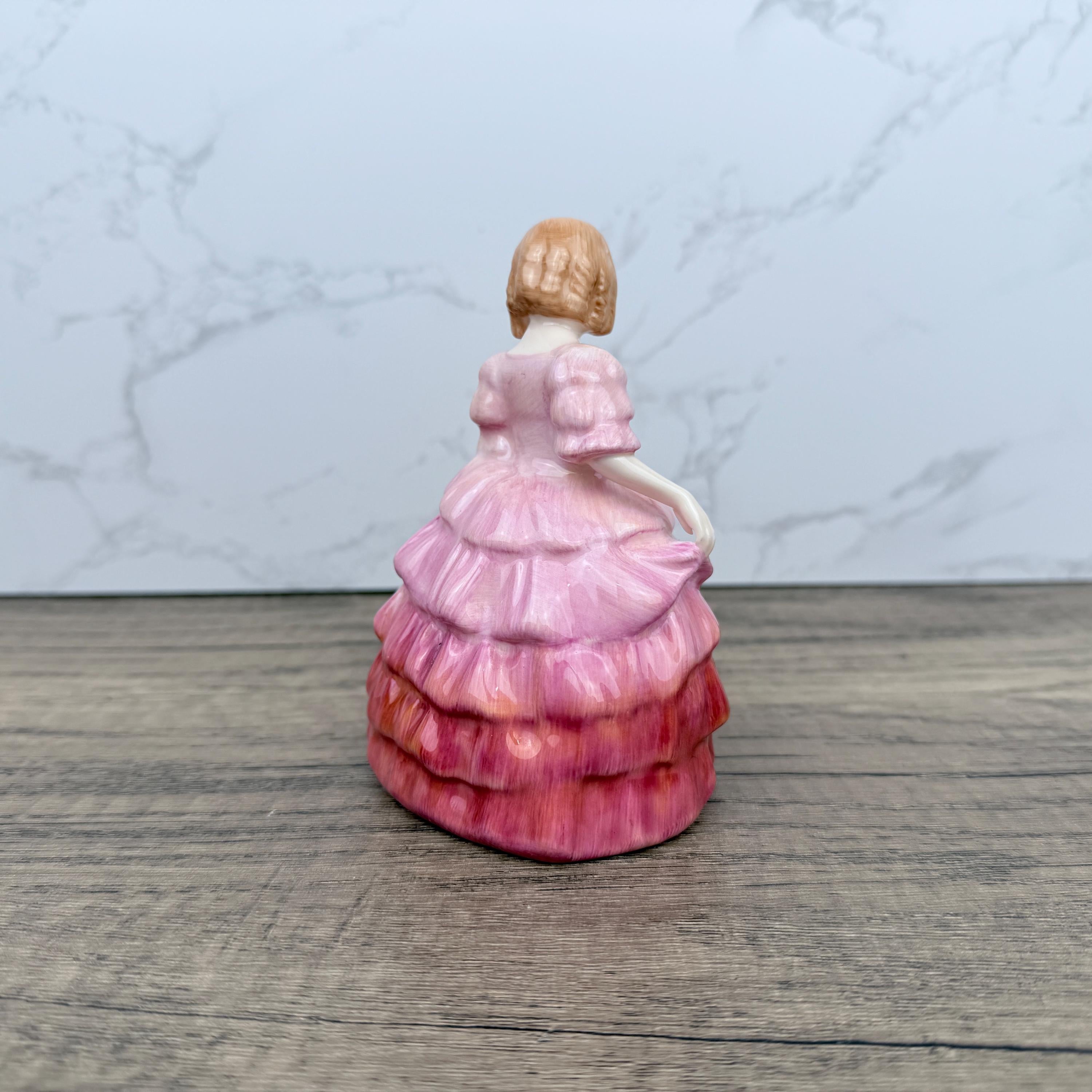 ROYAL DOULTON Rose 1368 Girl in a Pink Dress POTTED by Doulton Vintage Figurine