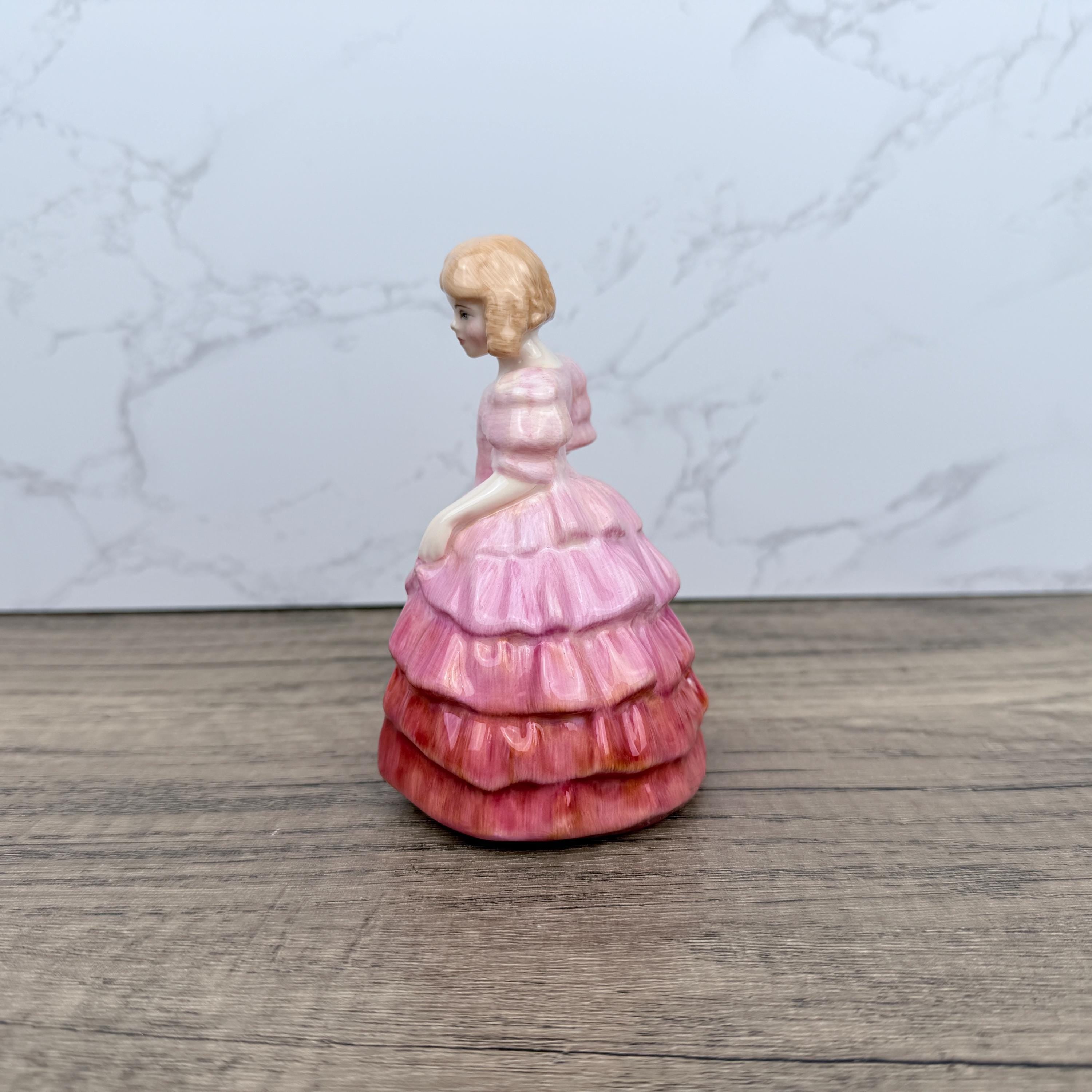 ROYAL DOULTON Rose 1368 Girl in a Pink Dress POTTED by Doulton Vintage Figurine
