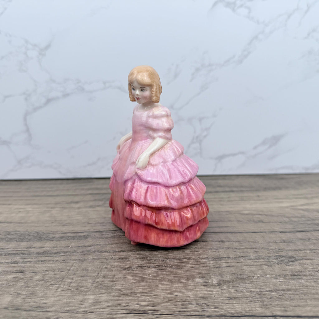 ROYAL DOULTON Rose 1368 Girl in a Pink Dress POTTED by Doulton Vintage Figurine