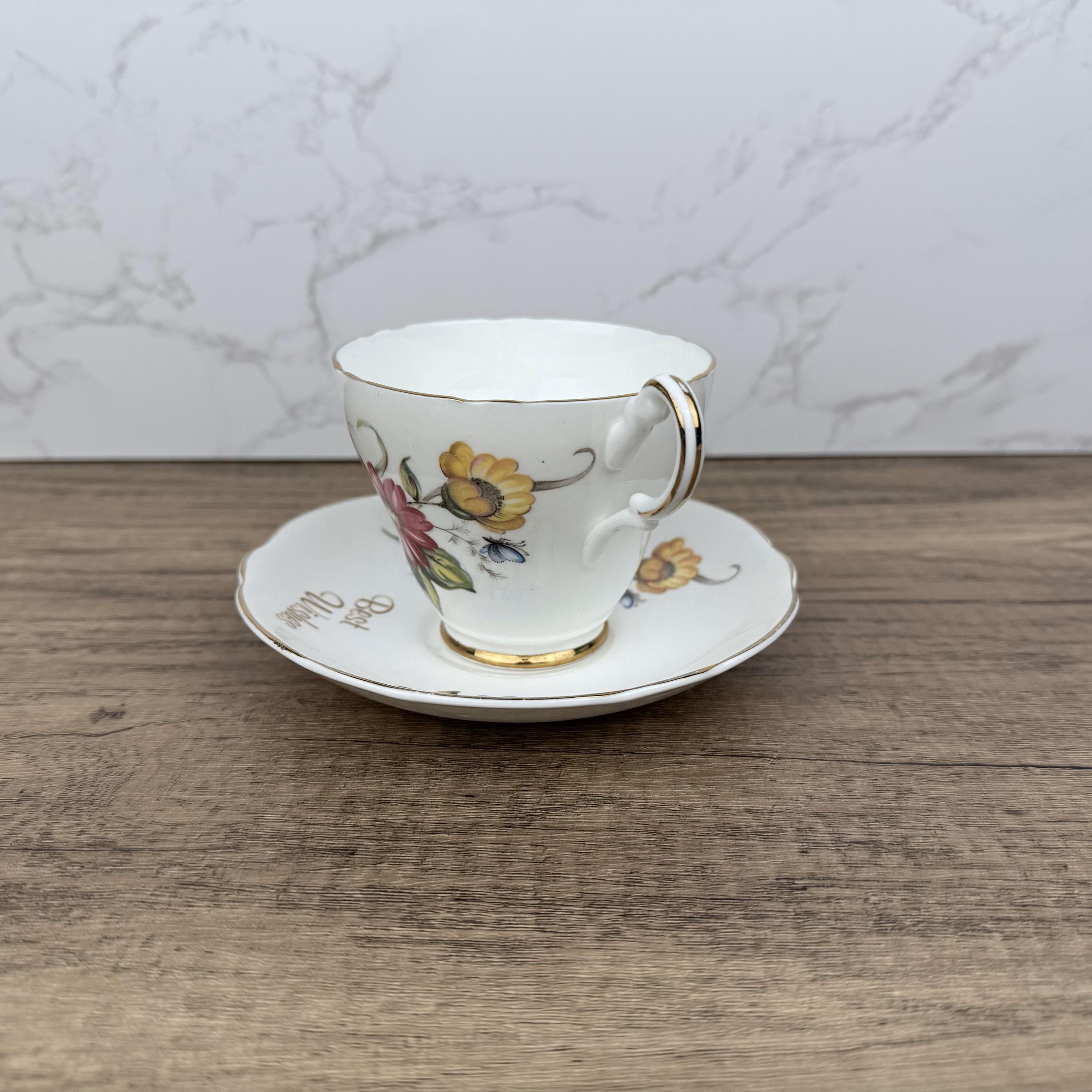 Vintage Argyle Bone China Tea Cup and Saucer, Collectible Made in England