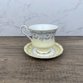 Vintage Paragon Fine Bone China Teacup and Saucer, Floral Yellow Decor