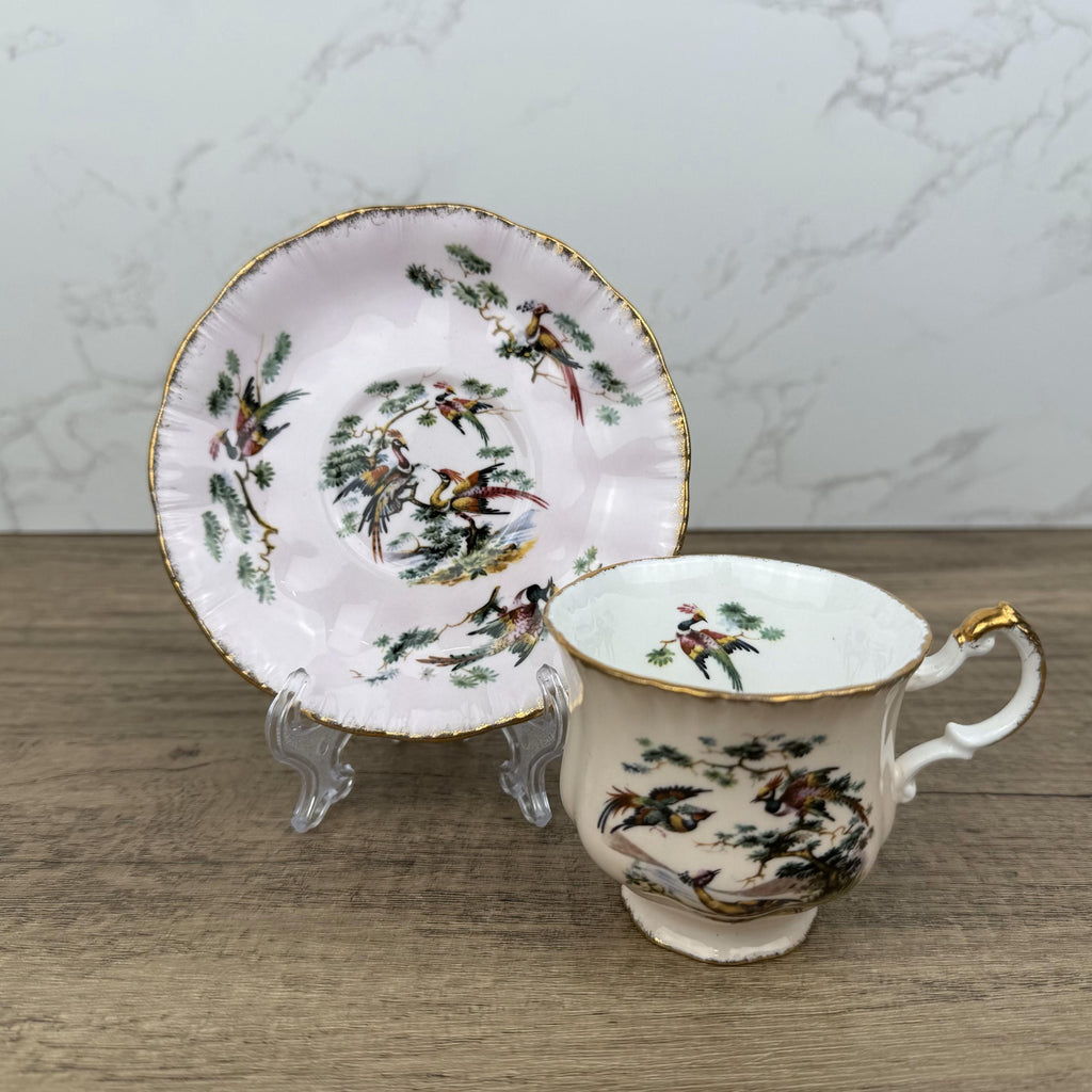 Vintage Royal Adderley Teacup and Saucer Set, Fine Bone China, England