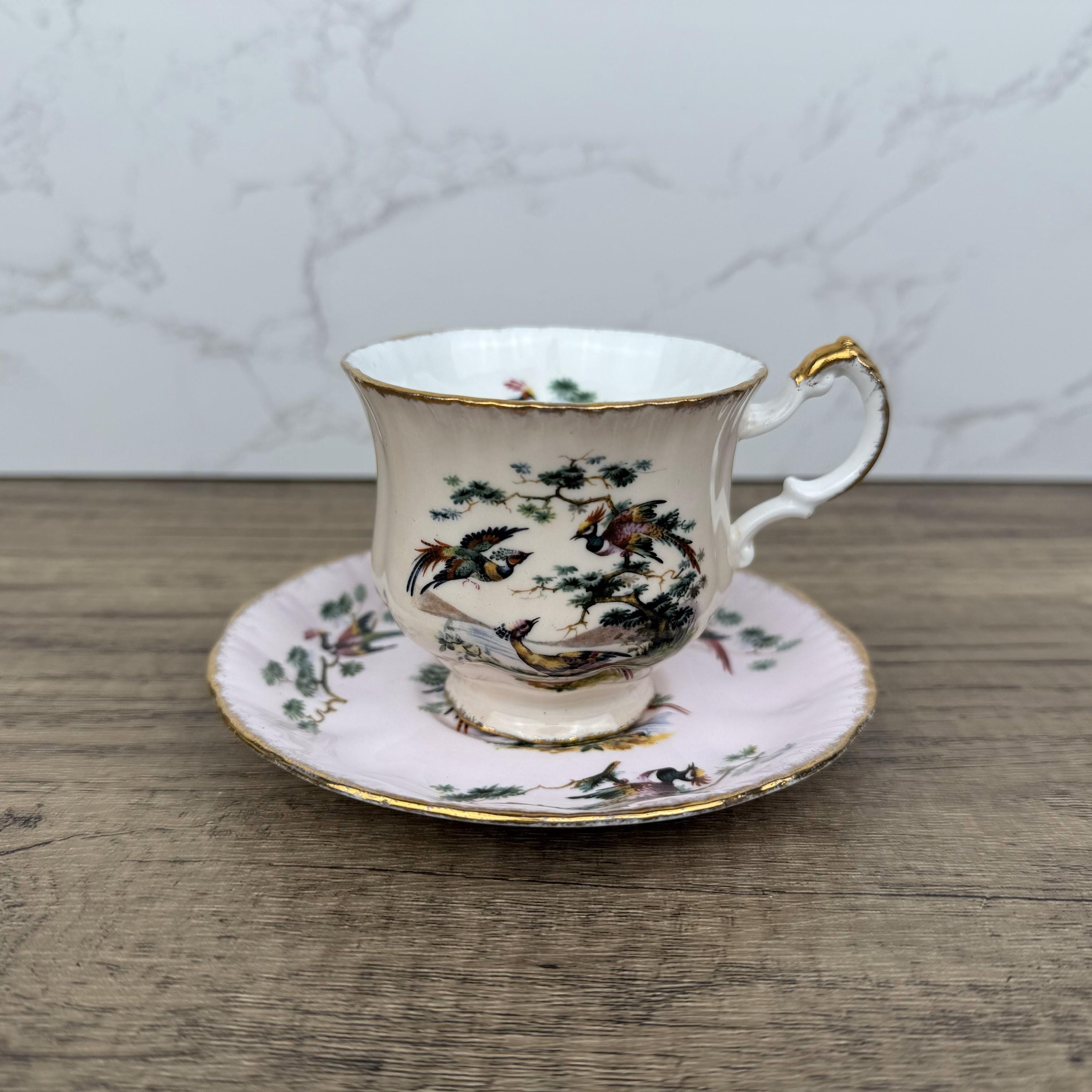Vintage Royal Adderley Teacup and Saucer Set, Fine Bone China, England