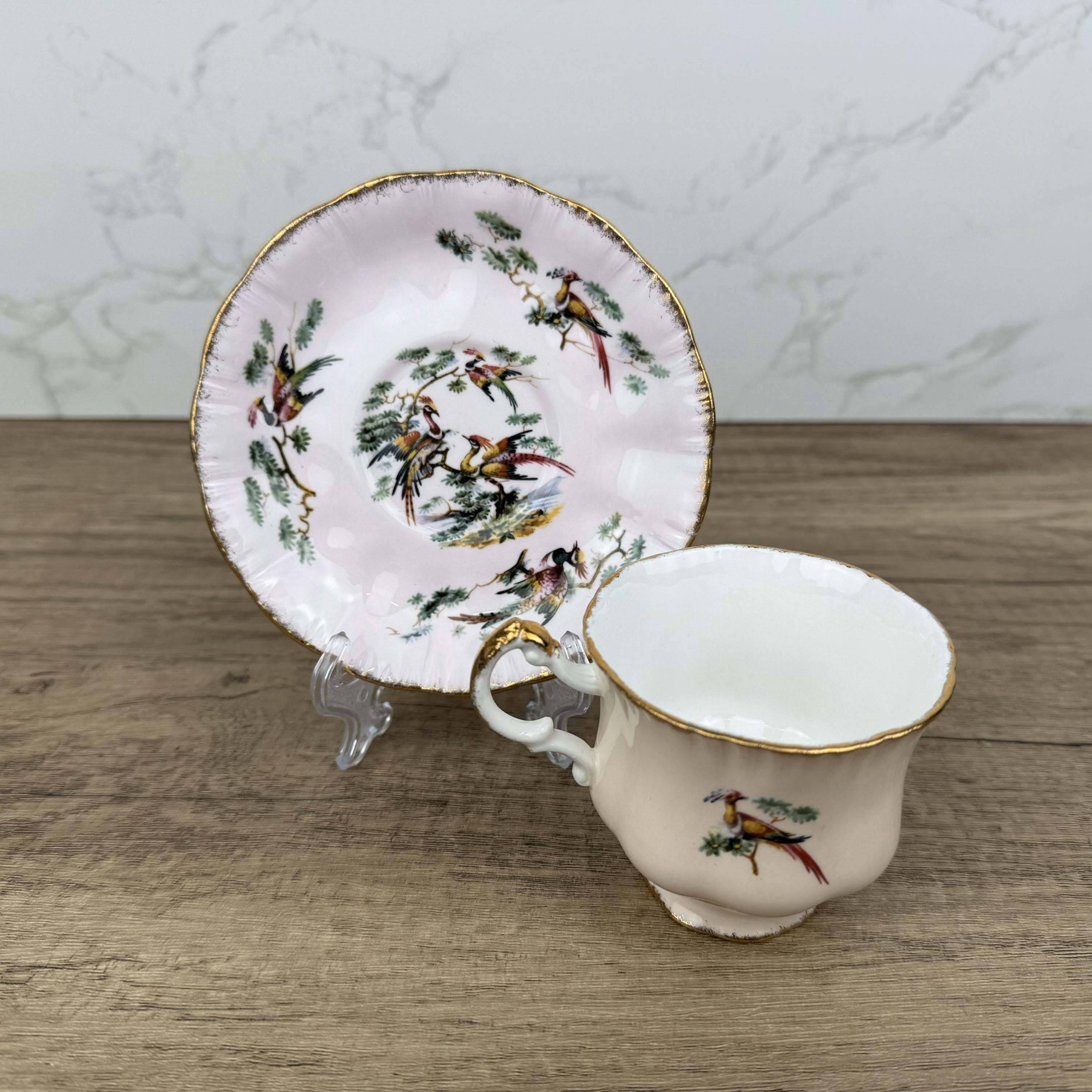 Vintage Royal Adderley Teacup and Saucer Set, Fine Bone China, England