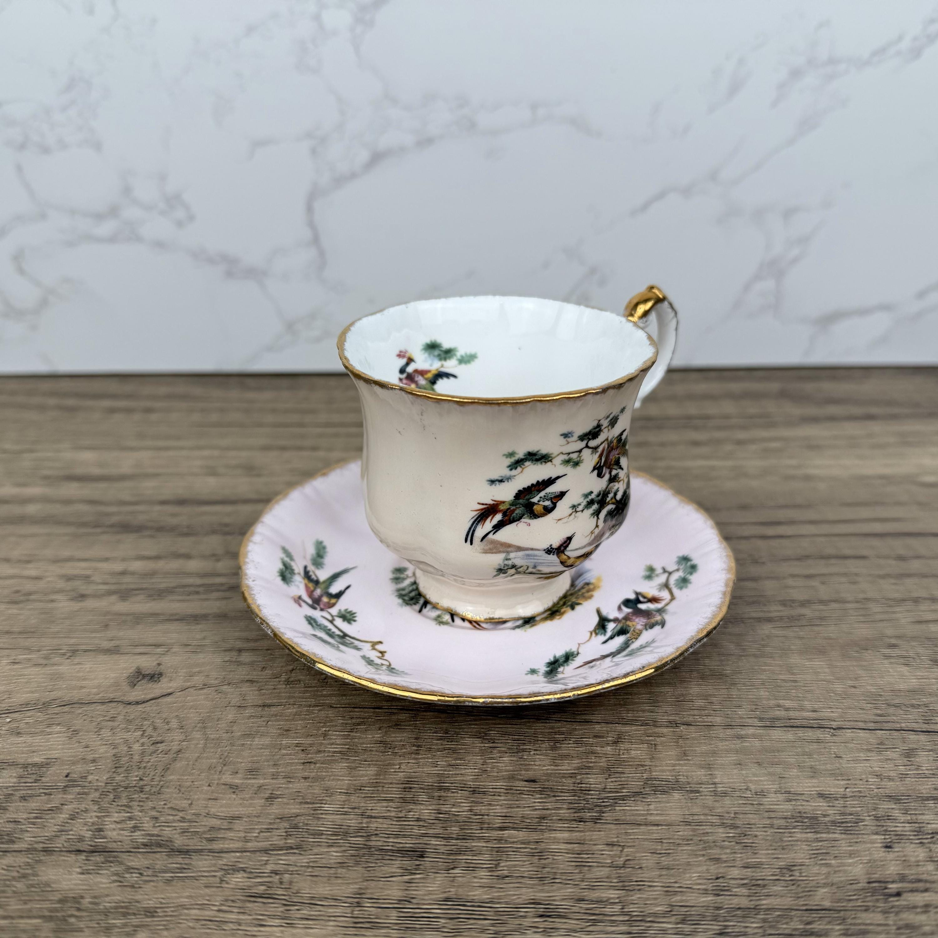 Vintage Royal Adderley Teacup and Saucer Set, Fine Bone China, England