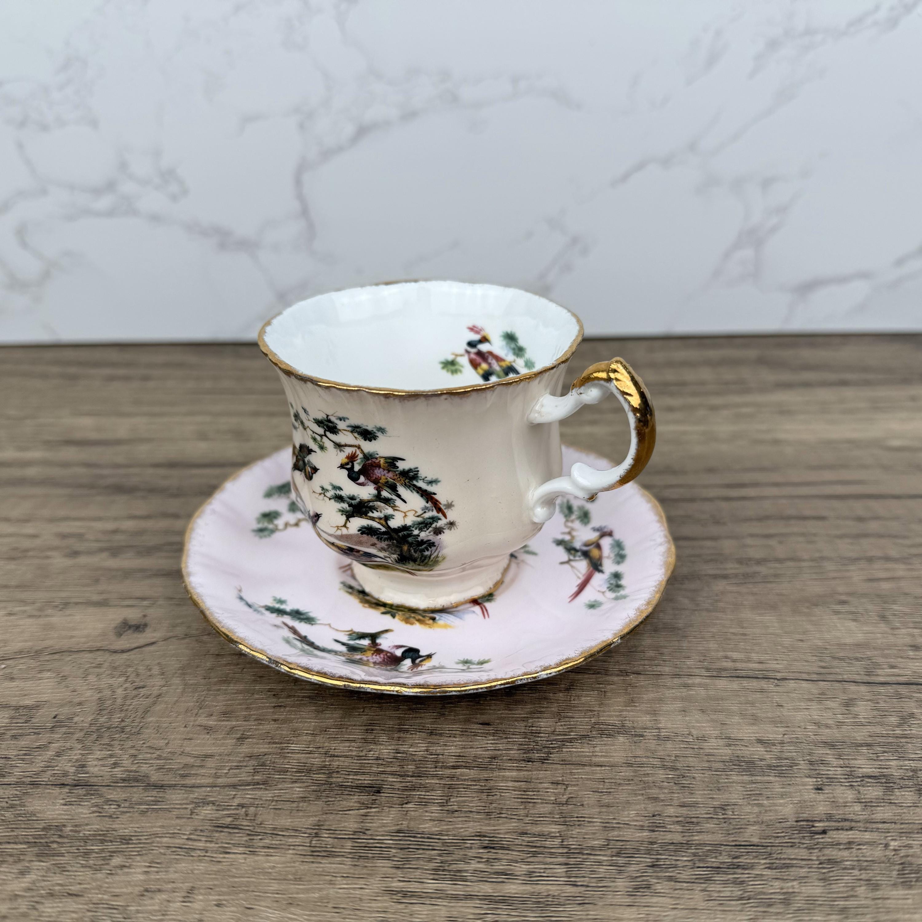Vintage Royal Adderley Teacup and Saucer Set, Fine Bone China, England