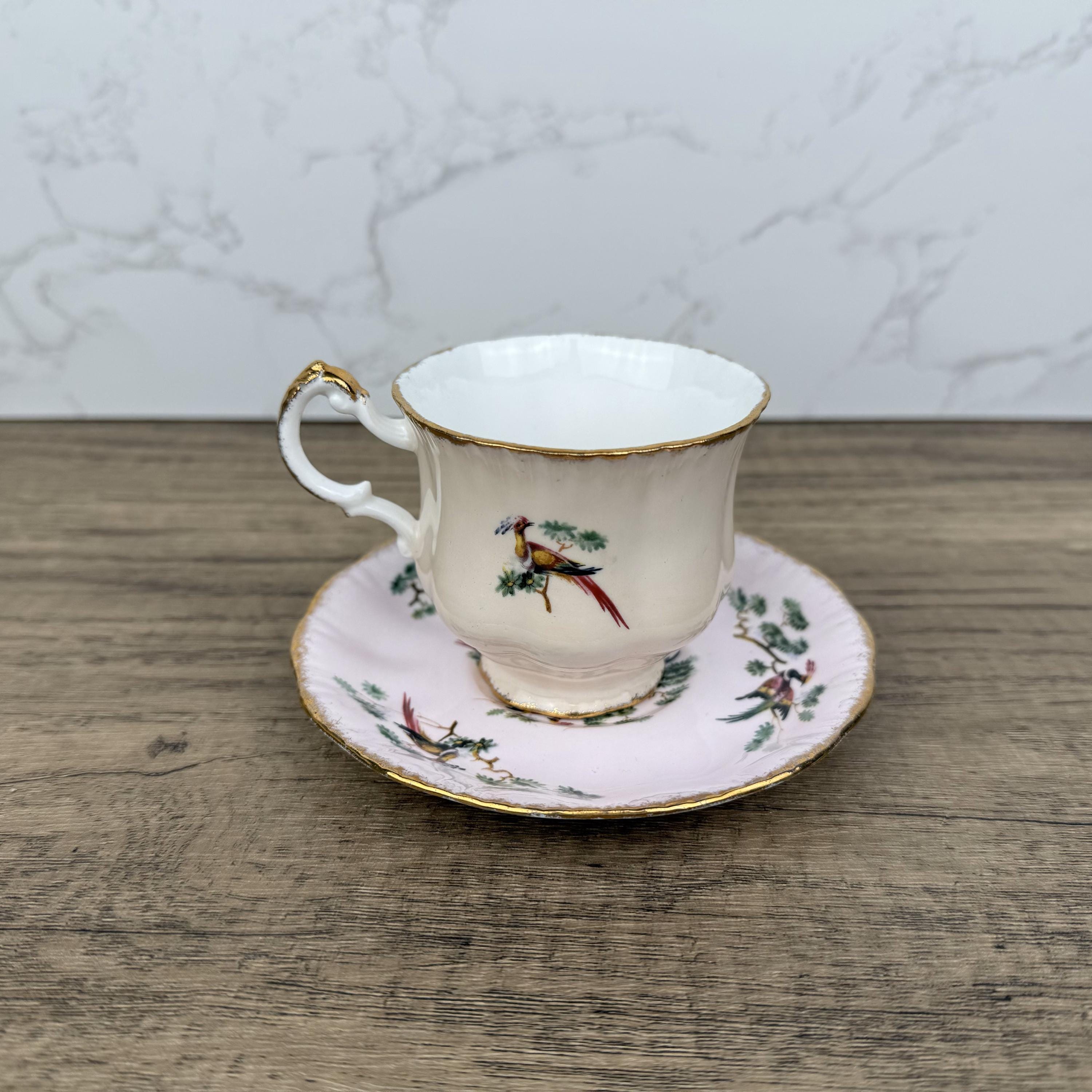 Vintage Royal Adderley Teacup and Saucer Set, Fine Bone China, England