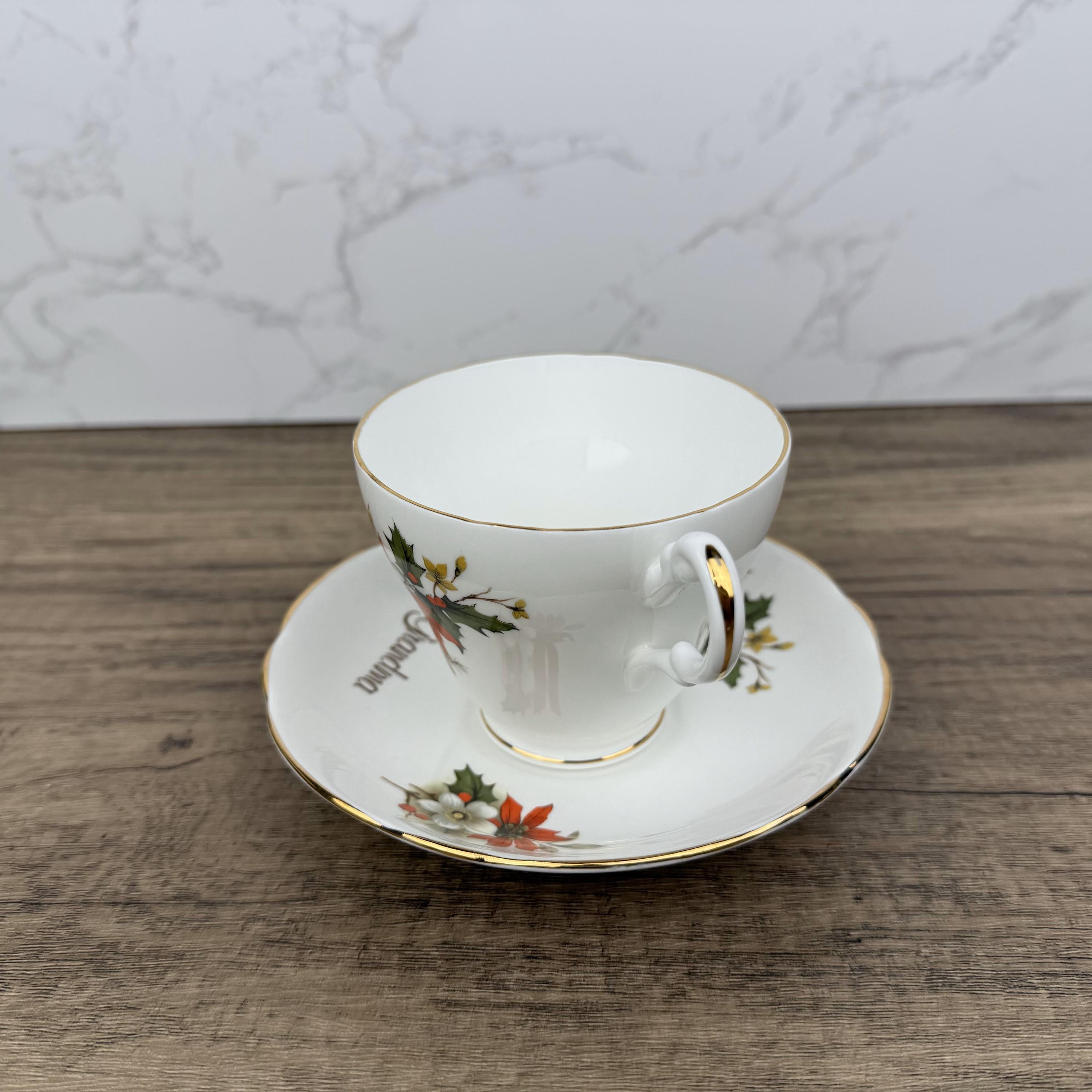 Vintage Regency Fine Bone China Teacup and Saucer, Grandma Gift, Made in England