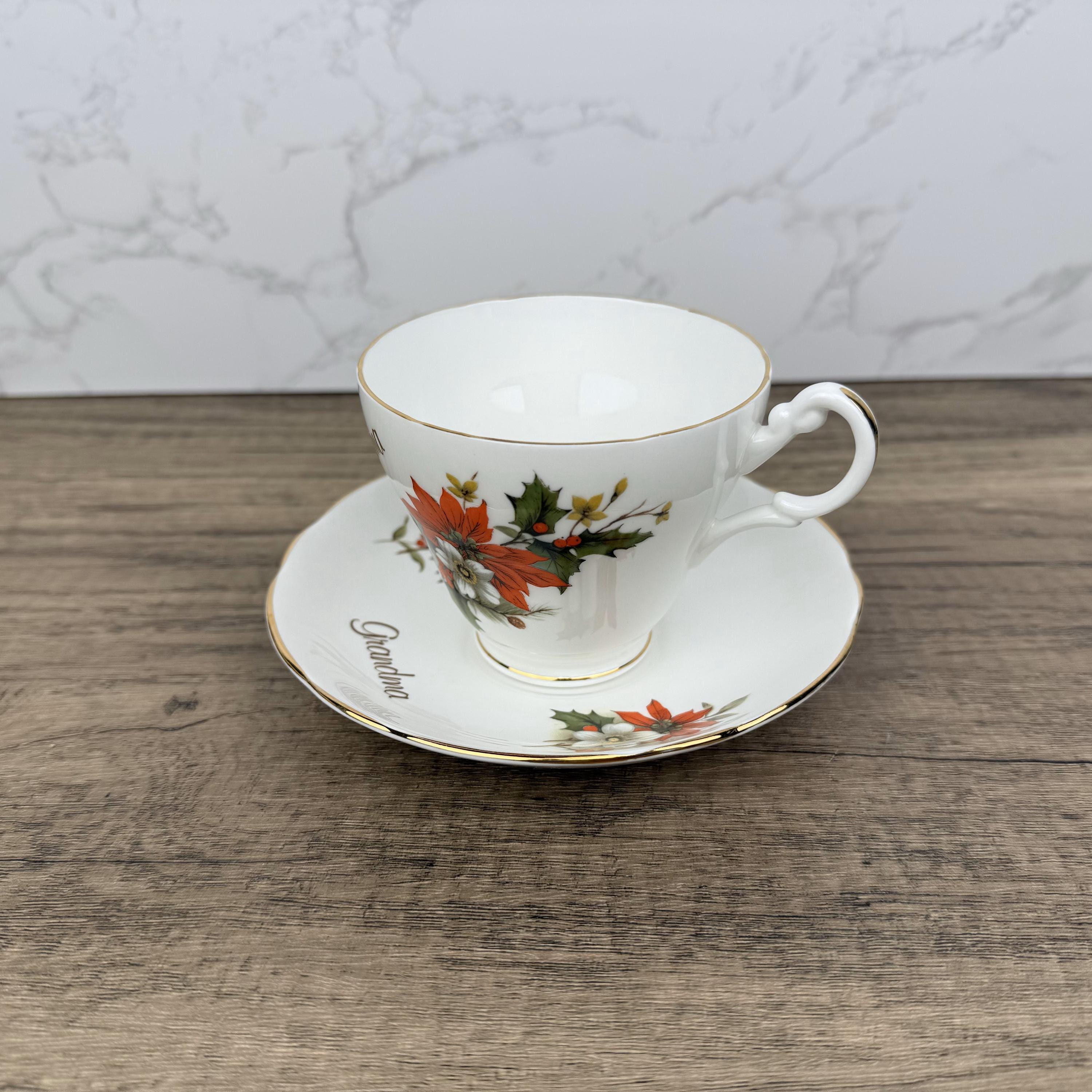 Vintage Regency Fine Bone China Teacup and Saucer, Grandma Gift, Made in England