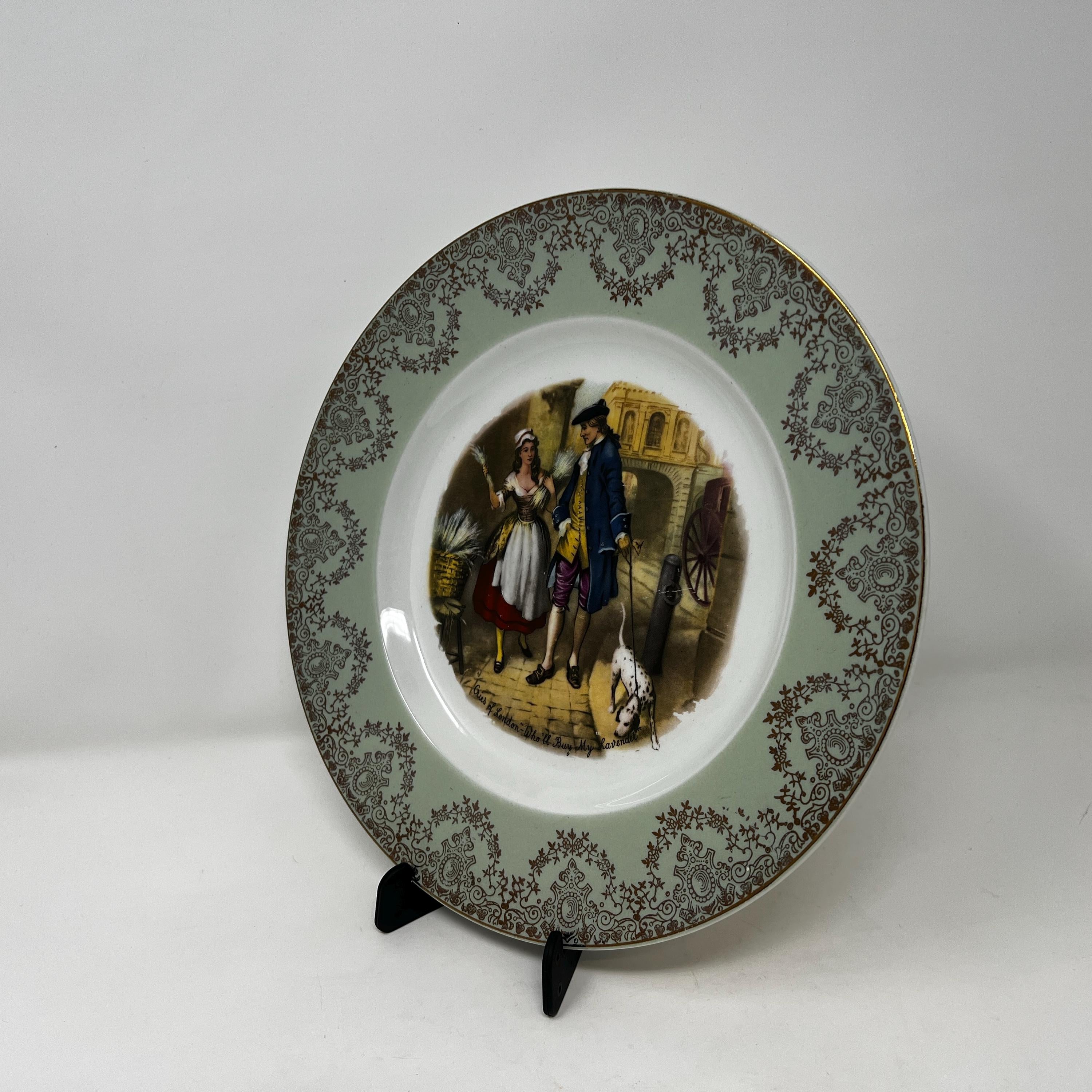 Vintage 1960s Cries of London Plate, Broadhurst Bros Burslem, British Wall Decor