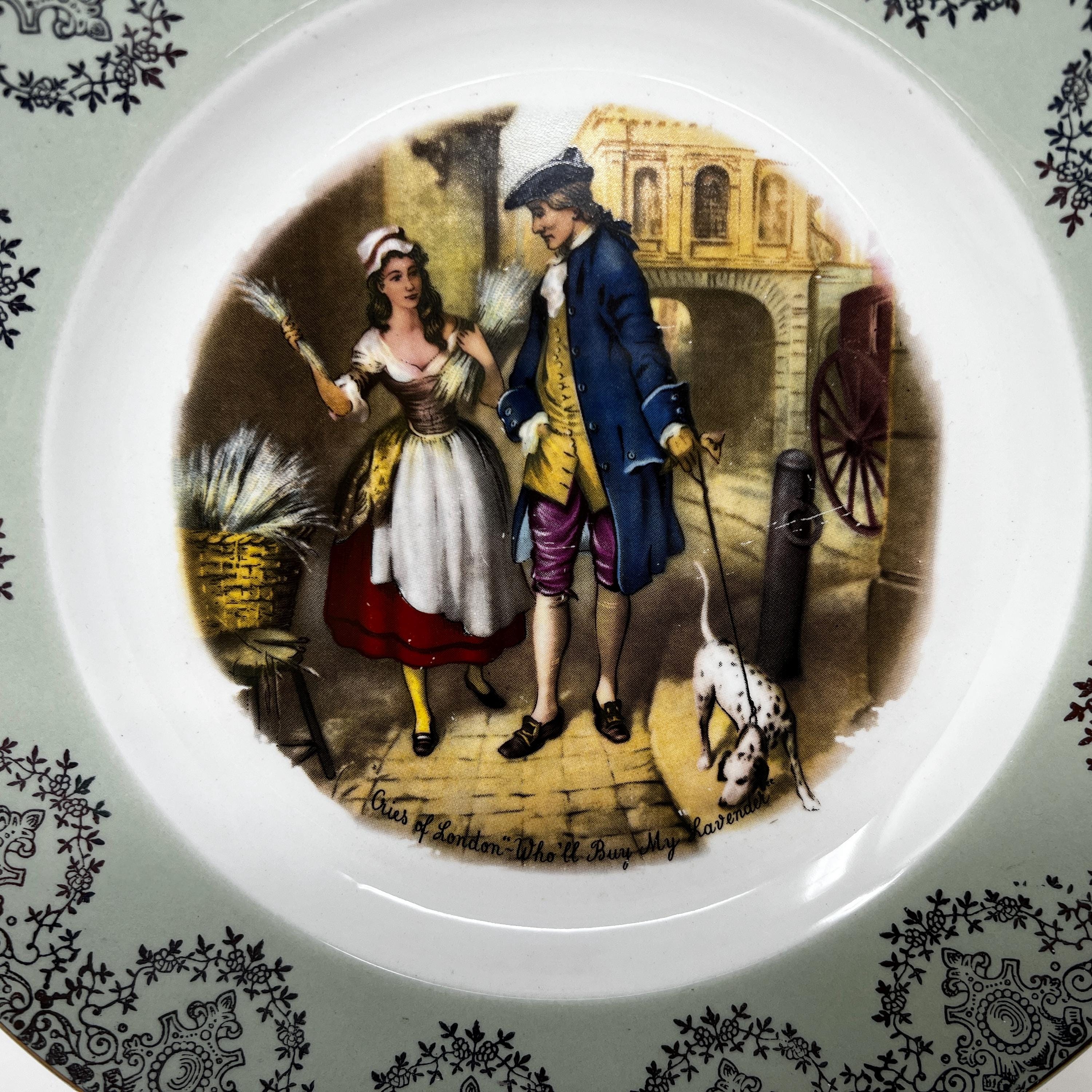 Vintage 1960s Cries of London Plate, Broadhurst Bros Burslem, British Wall Decor