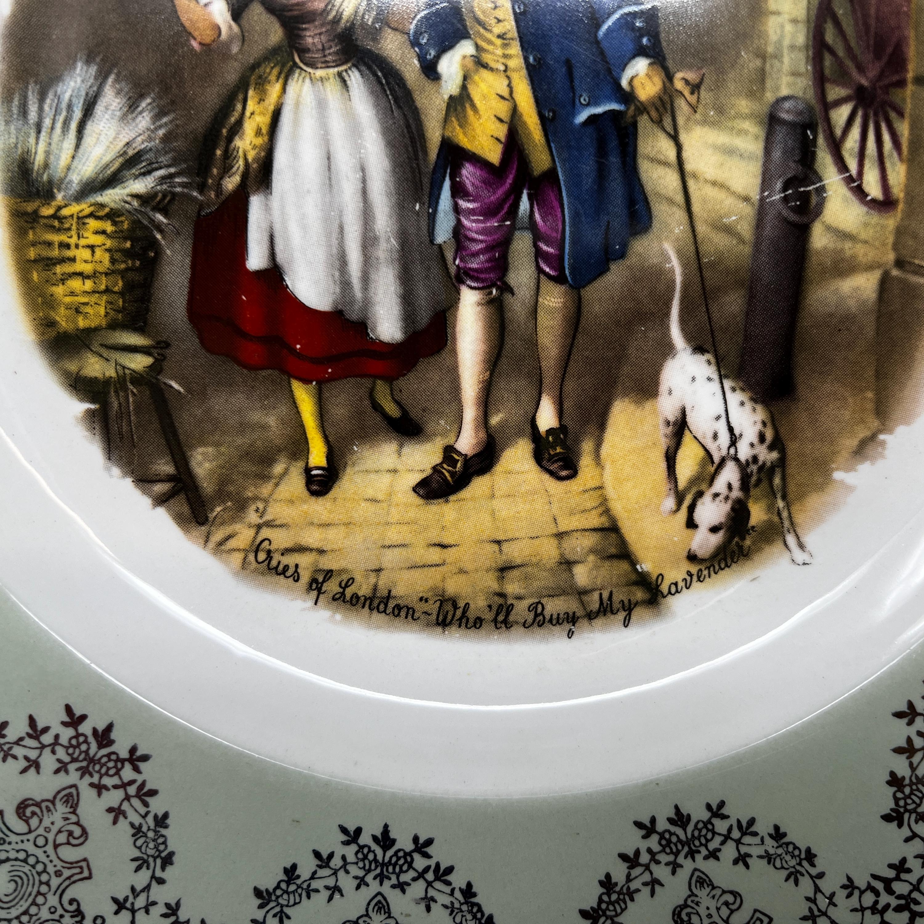 Vintage 1960s Cries of London Plate, Broadhurst Bros Burslem, British Wall Decor