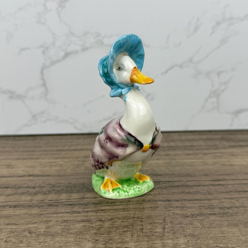 BESWICK Beatrix Potter Jemima Puddleduck Figurine, Vintage Duck Figure, Porcelain Antique Collectors Ornament, Fairy Tale Figure