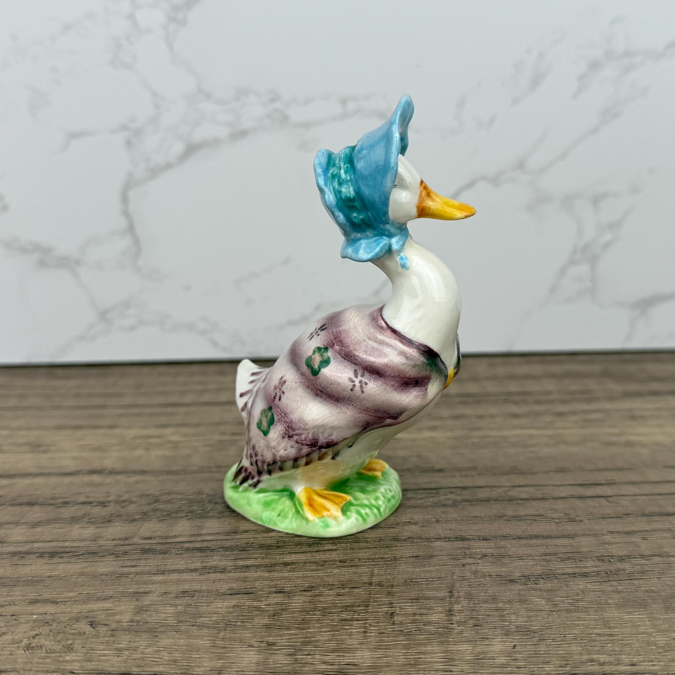 BESWICK Beatrix Potter Jemima Puddleduck Figurine, Vintage Duck Figure, Porcelain Antique Collectors Ornament, Fairy Tale Figure