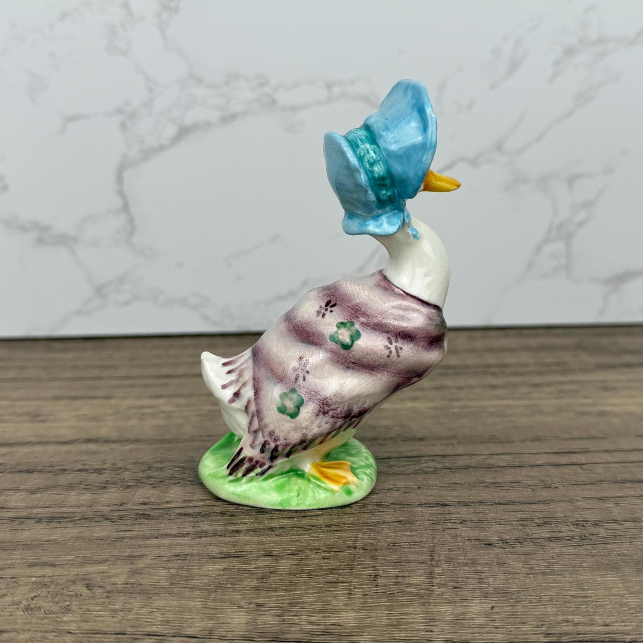 BESWICK Beatrix Potter Jemima Puddleduck Figurine, Vintage Duck Figure, Porcelain Antique Collectors Ornament, Fairy Tale Figure