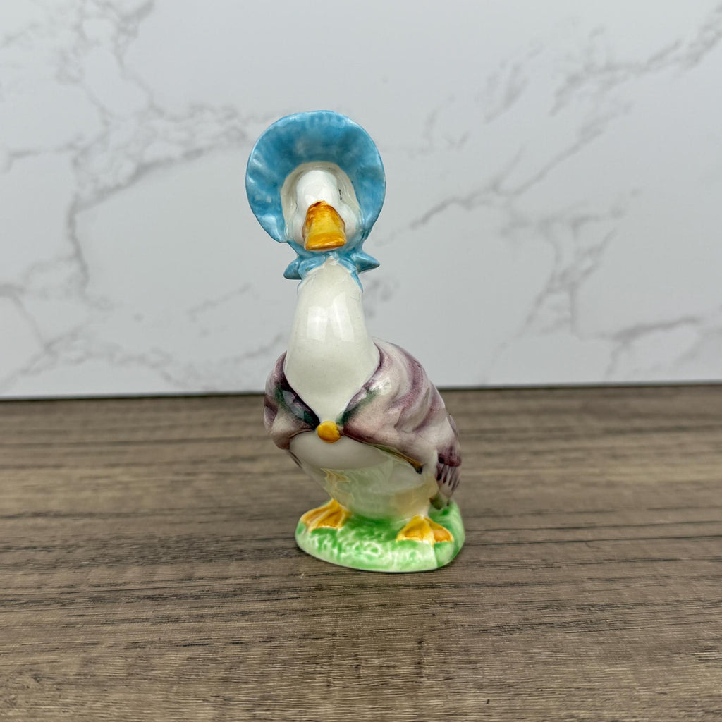 BESWICK Beatrix Potter Jemima Puddleduck Figurine, Vintage Duck Figure, Porcelain Antique Collectors Ornament, Fairy Tale Figure