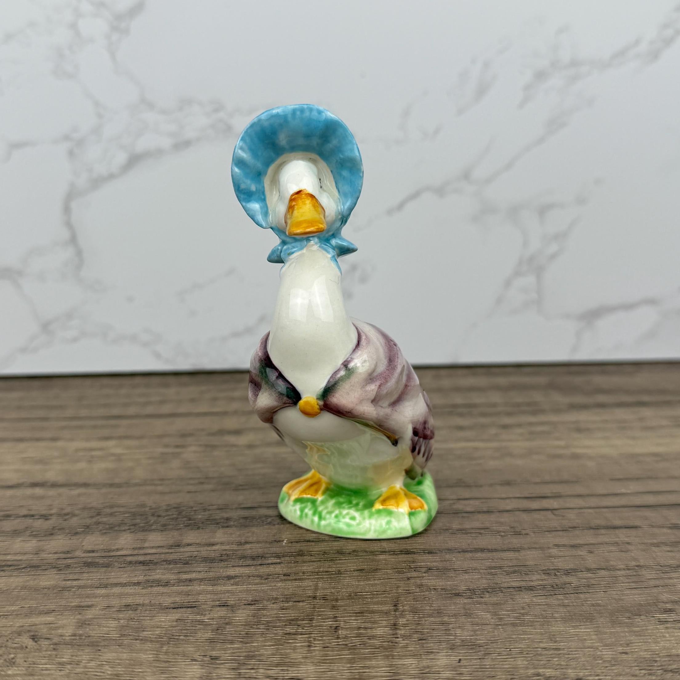 BESWICK Beatrix Potter Jemima Puddleduck Figurine, Vintage Duck Figure, Porcelain Antique Collectors Ornament, Fairy Tale Figure