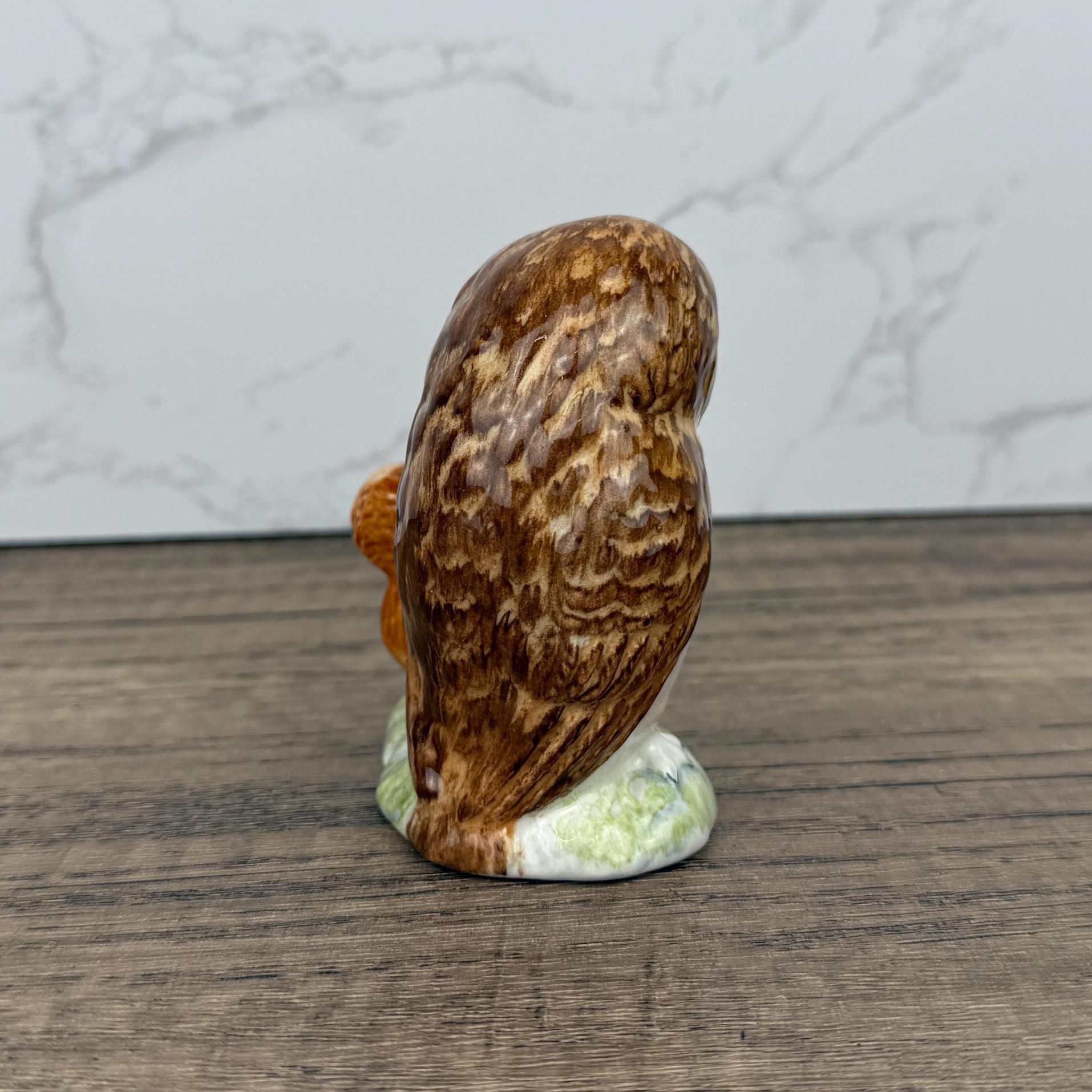 Antique BESWICK Beatrix Potters Porcelain Fairy Tale Figurine, Old Mr Brown, Owl and Squirrel Ceramic Kids Gift Ideas, Housewarming Decor