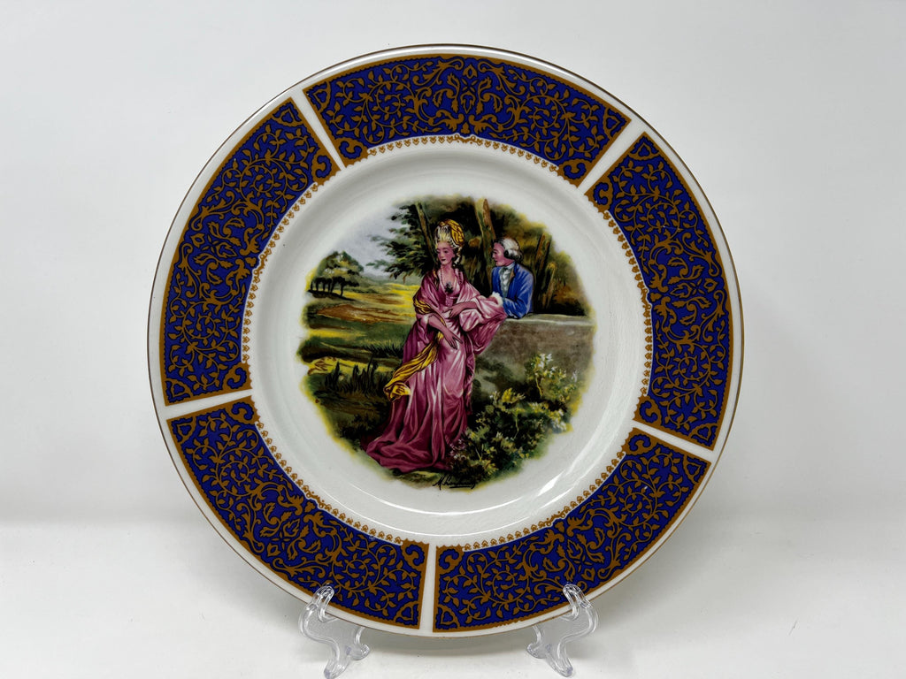 Broadhurst Bros Burslem Courting Couple Plate, Collectible Bone China Wall Art