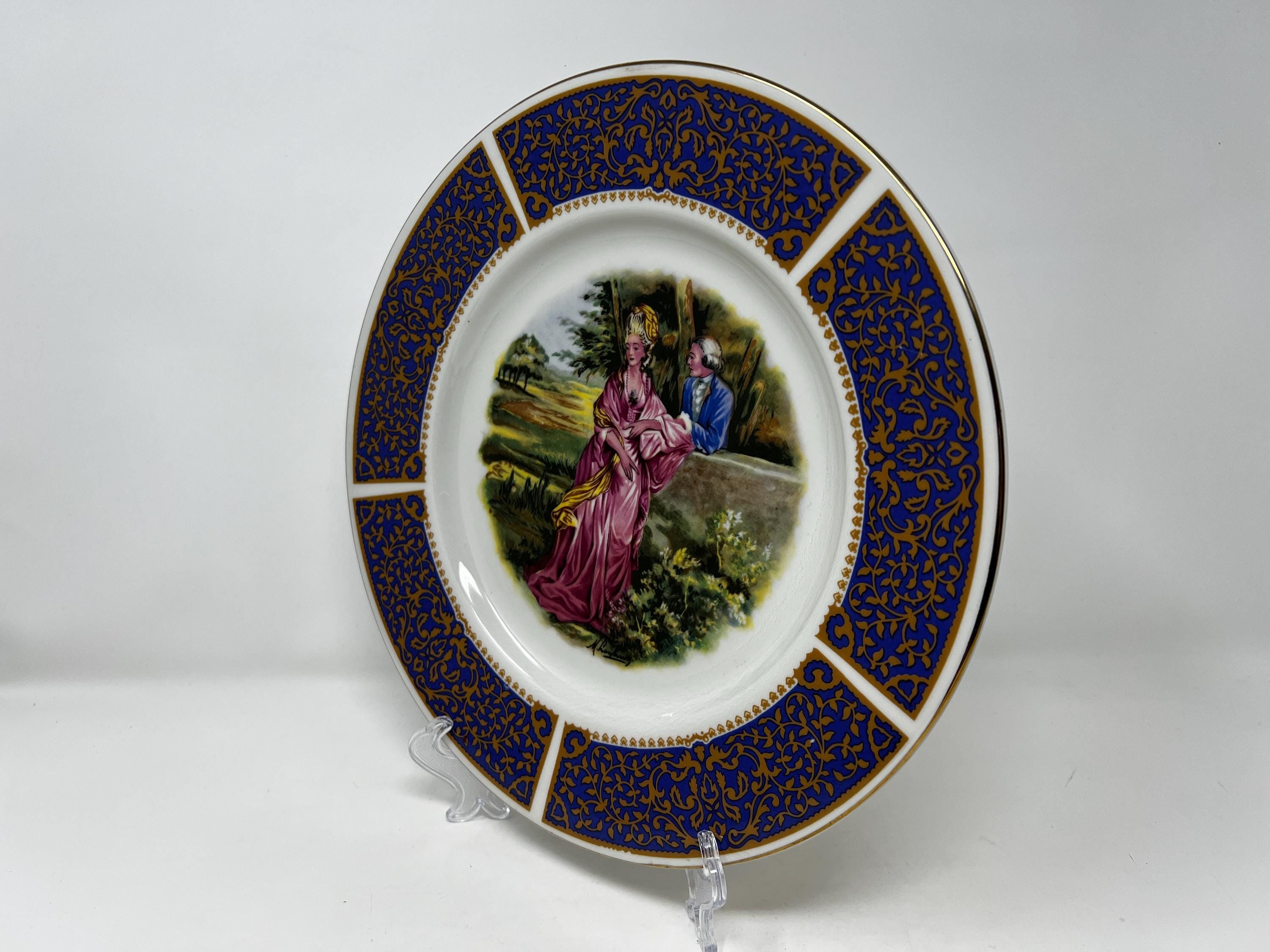 Broadhurst Bros Burslem Courting Couple Plate, Collectible Bone China Wall Art