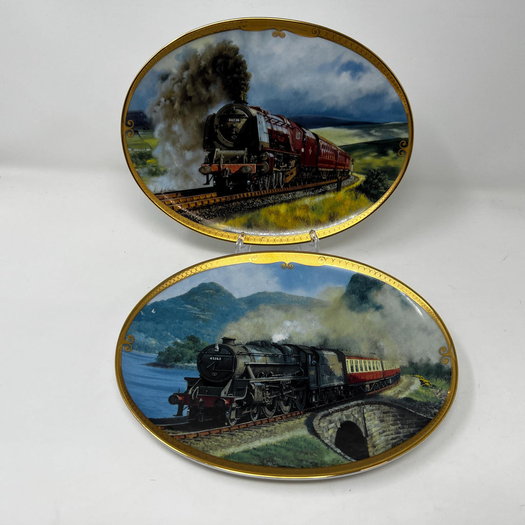 Davenport Pottery Train Wall Plates, Moors and Mountains Collection