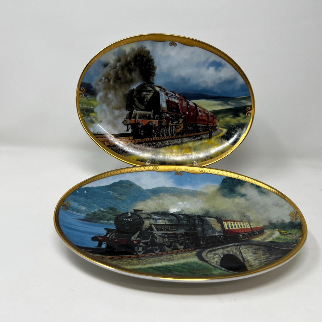 Davenport Pottery Train Wall Plates, Moors and Mountains Collection