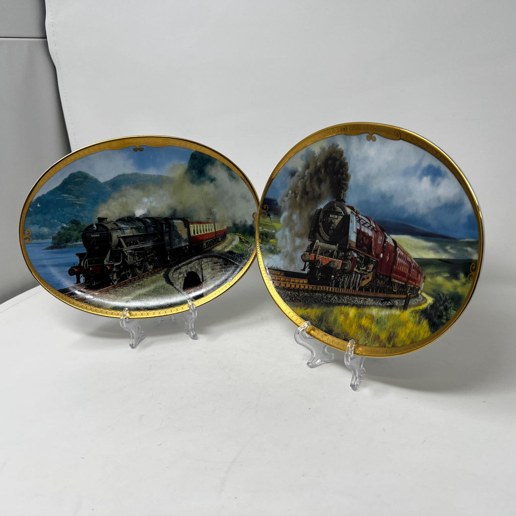 Davenport Pottery Train Wall Plates, Moors and Mountains Collection