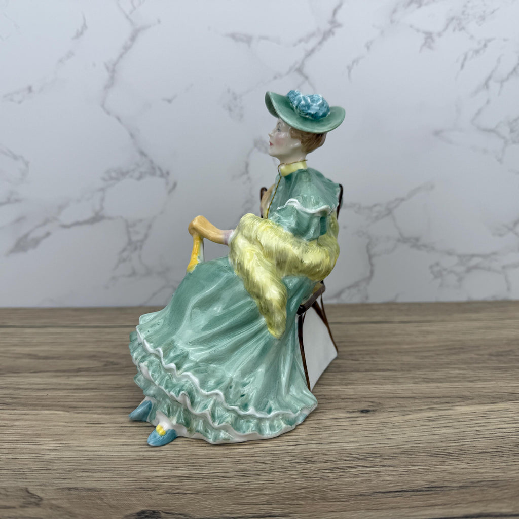 Royal Doulton Figurine, ASCOT HN2356, Sage Green Dress, Collectible Porcelain