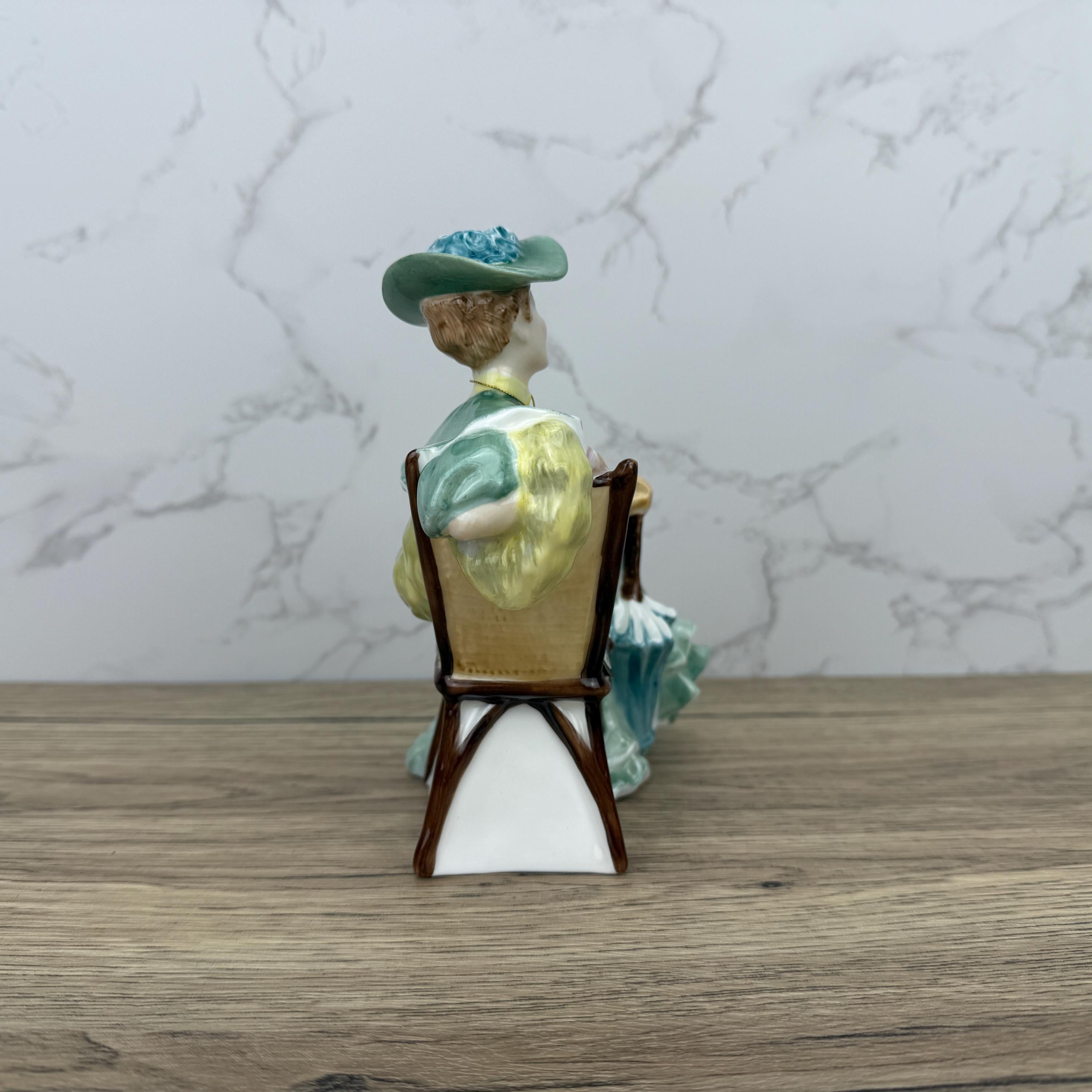 Royal Doulton Figurine, ASCOT HN2356, Sage Green Dress, Collectible Porcelain