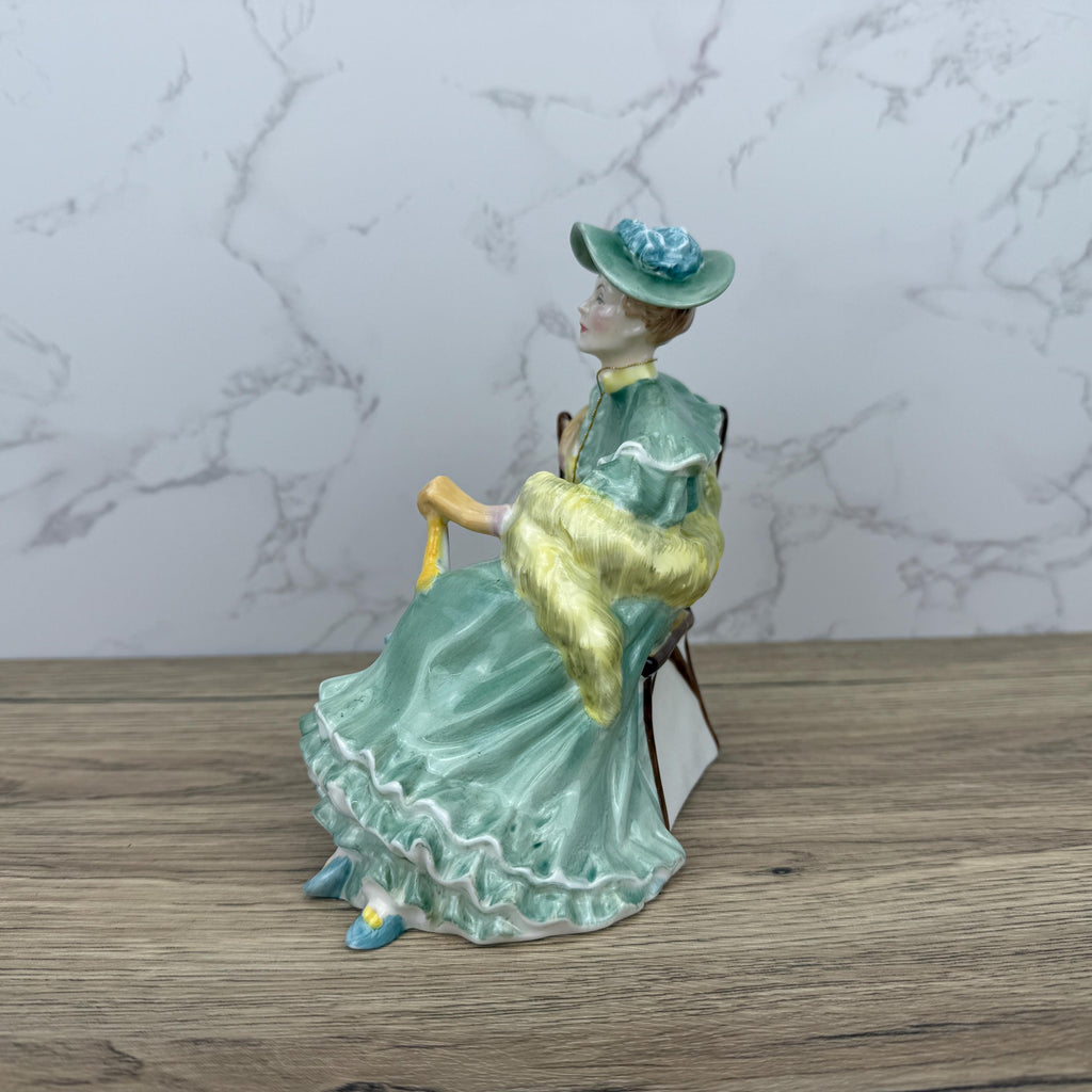 Royal Doulton Figurine, ASCOT HN2356, Sage Green Dress, Collectible Porcelain