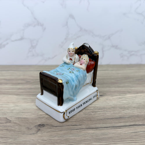 Antique German Fairing, "Stop Your Tickling Jock" Victorian Porcelain Figurine