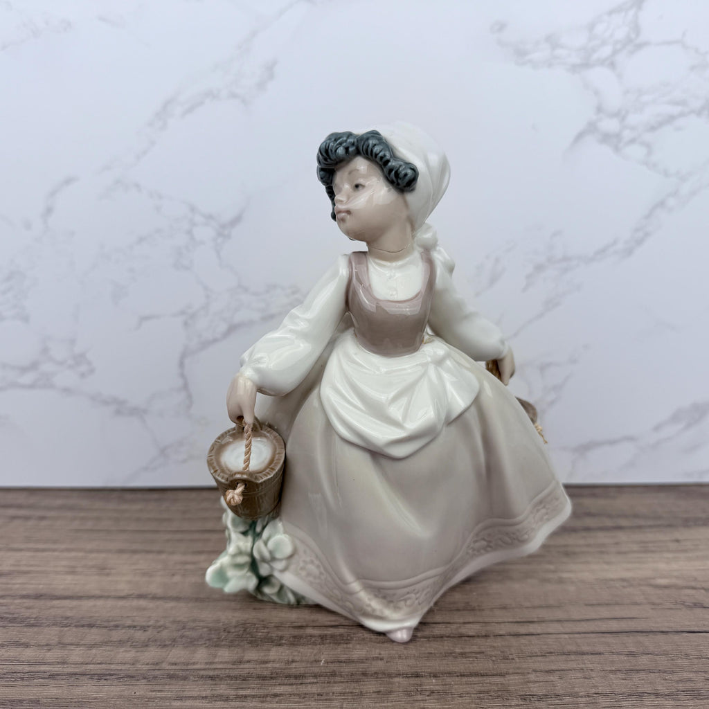 Nao by Lladro Porcelain Farm Girl with Buckets Figurine, Spain
