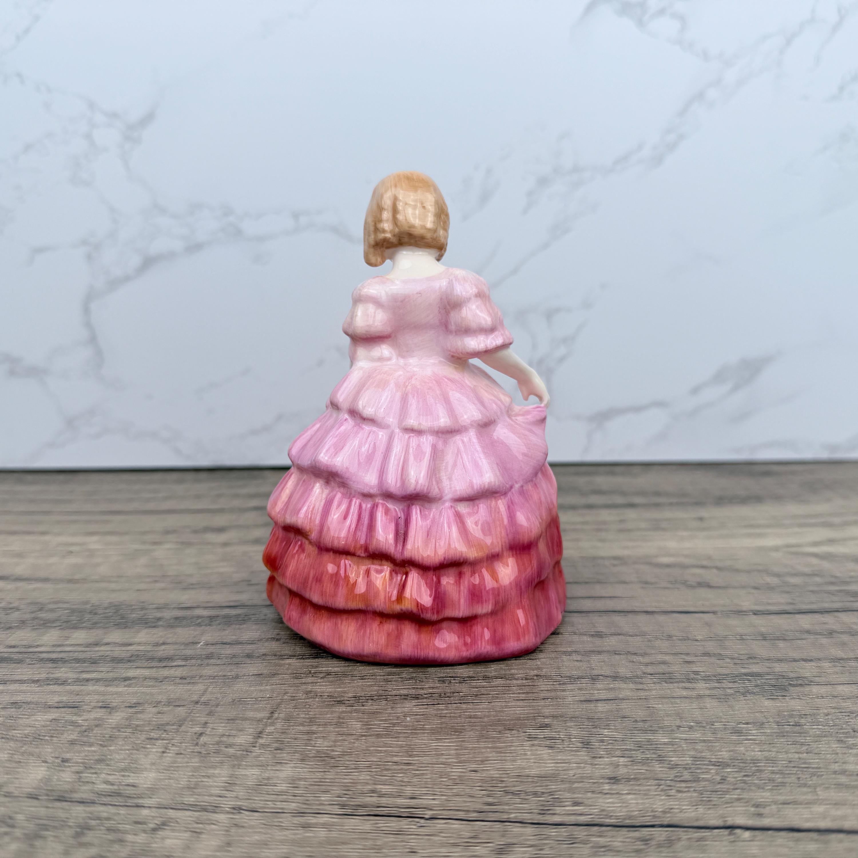 ROYAL DOULTON Rose 1368 Girl in a Pink Dress POTTED by Doulton Vintage Figurine