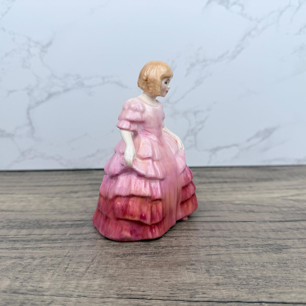 ROYAL DOULTON Rose 1368 Girl in a Pink Dress POTTED by Doulton Vintage Figurine