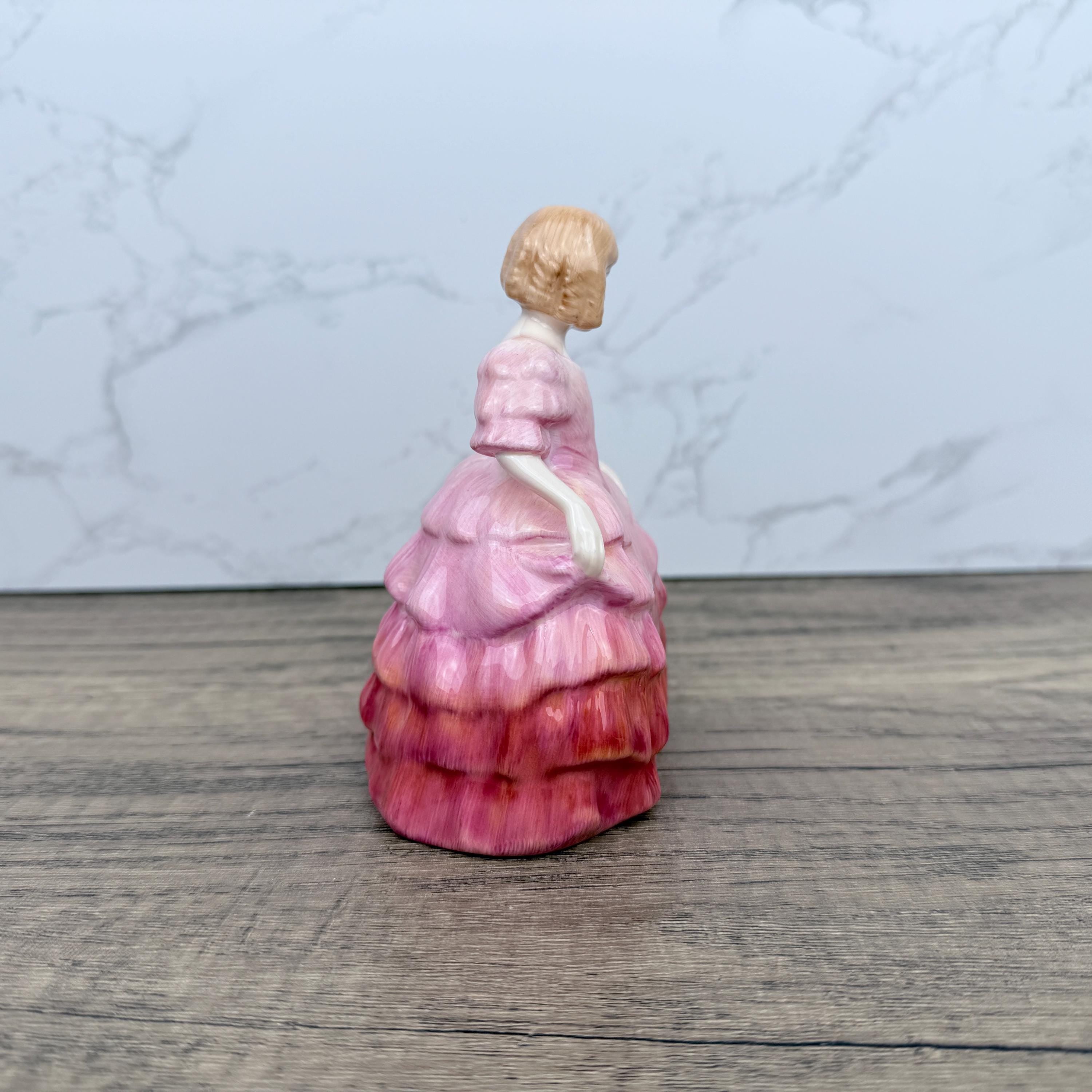 ROYAL DOULTON Rose 1368 Girl in a Pink Dress POTTED by Doulton Vintage Figurine