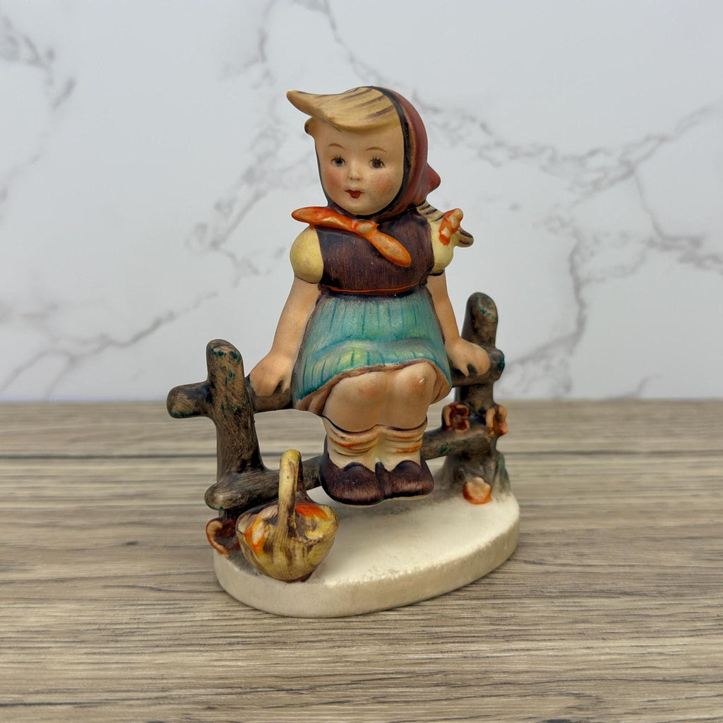 Vintage Hummel Figurine, "Just Resting" Goebel Girl, Hand Painted Porcelain