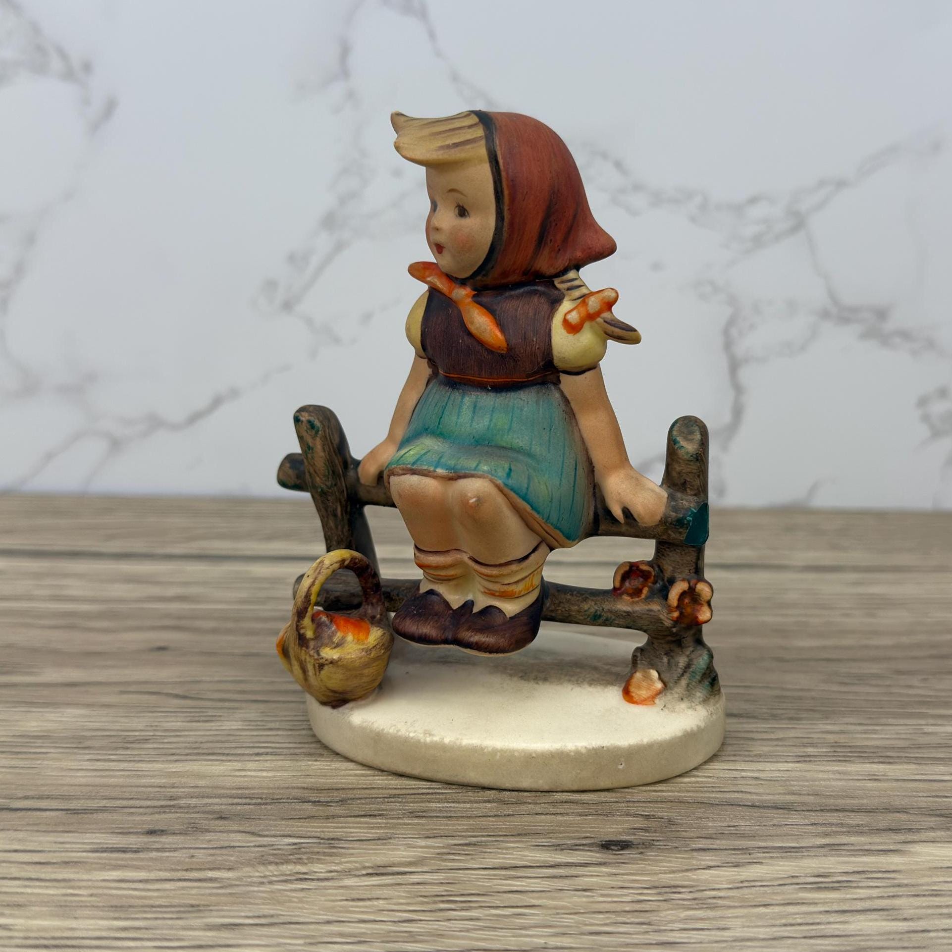 Vintage Hummel Figurine, "Just Resting" Goebel Girl, Hand Painted Porcelain