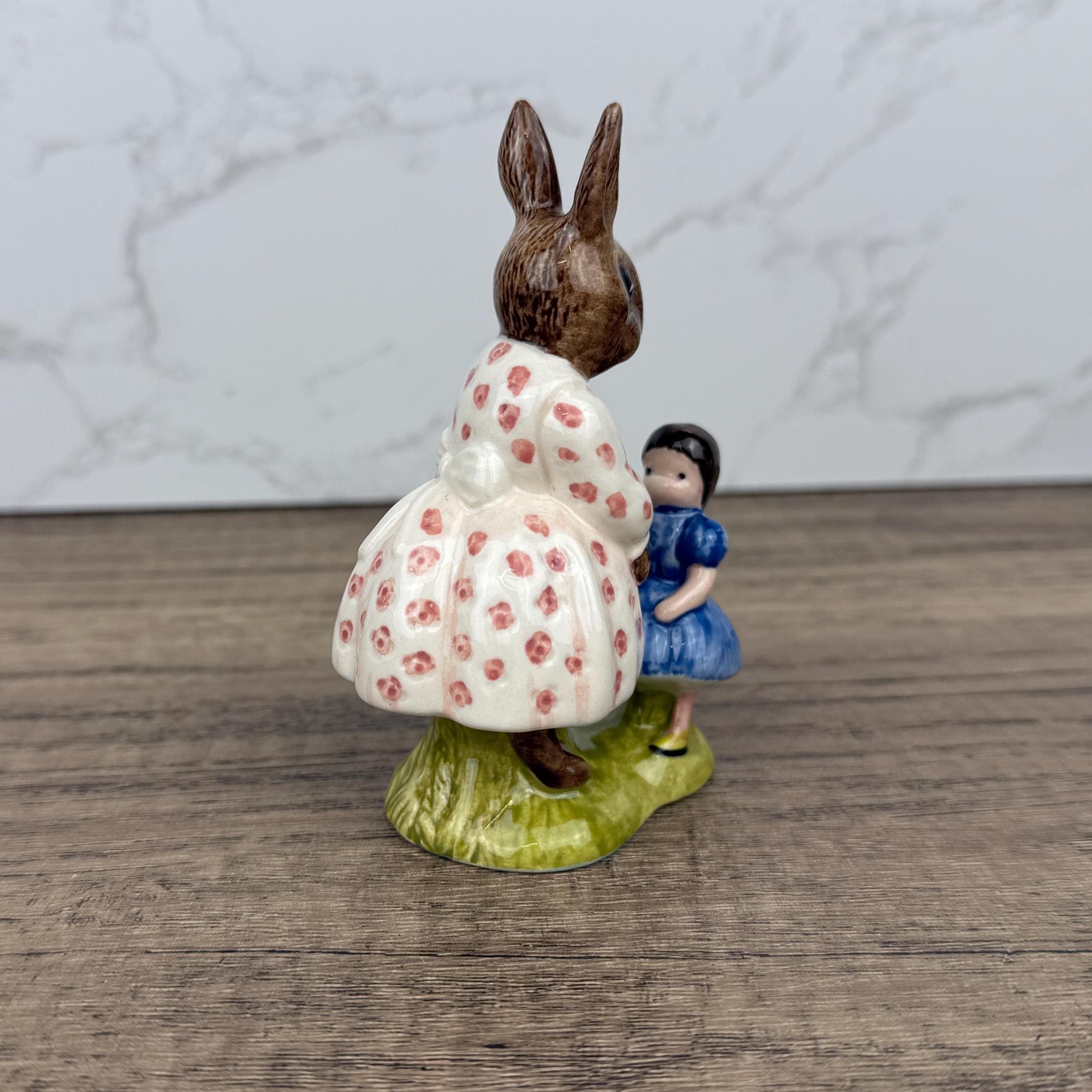 Royal Doulton Dollie Bunnykins Figurine, "Playtime" DB8, Nursery Decor